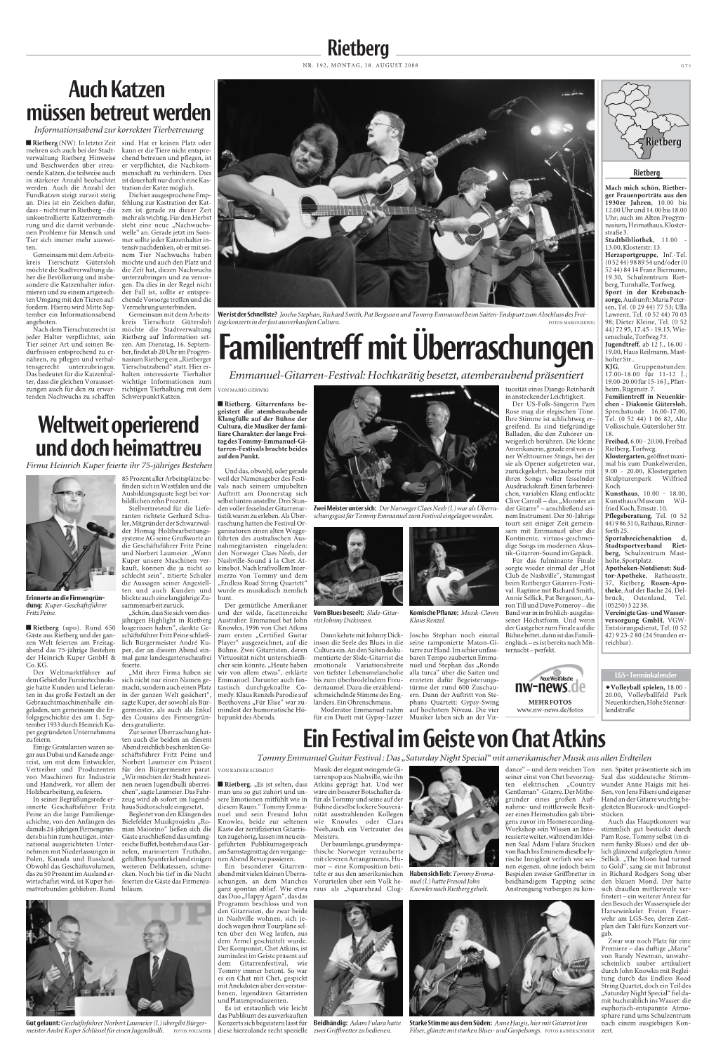 Familientreff Mit Überraschungen Emmanuel-Gitarren-Festival