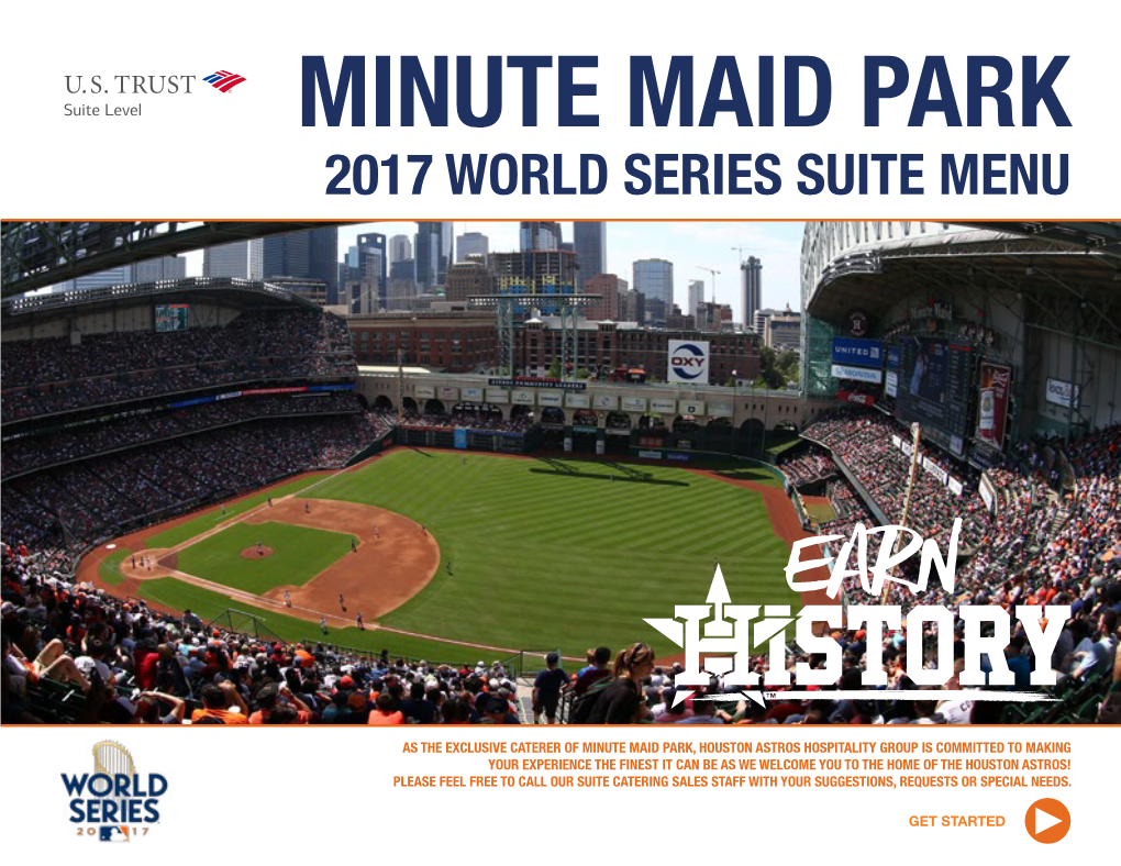 2017 World Series Suite Menu