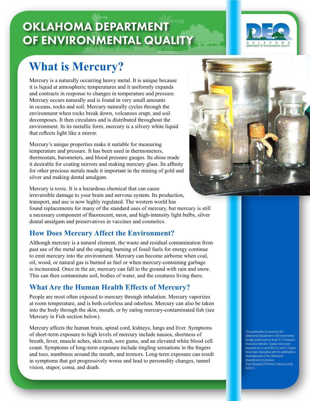 What Is Mercury? Mercury Is a Naturally Occurring Heavy Metal