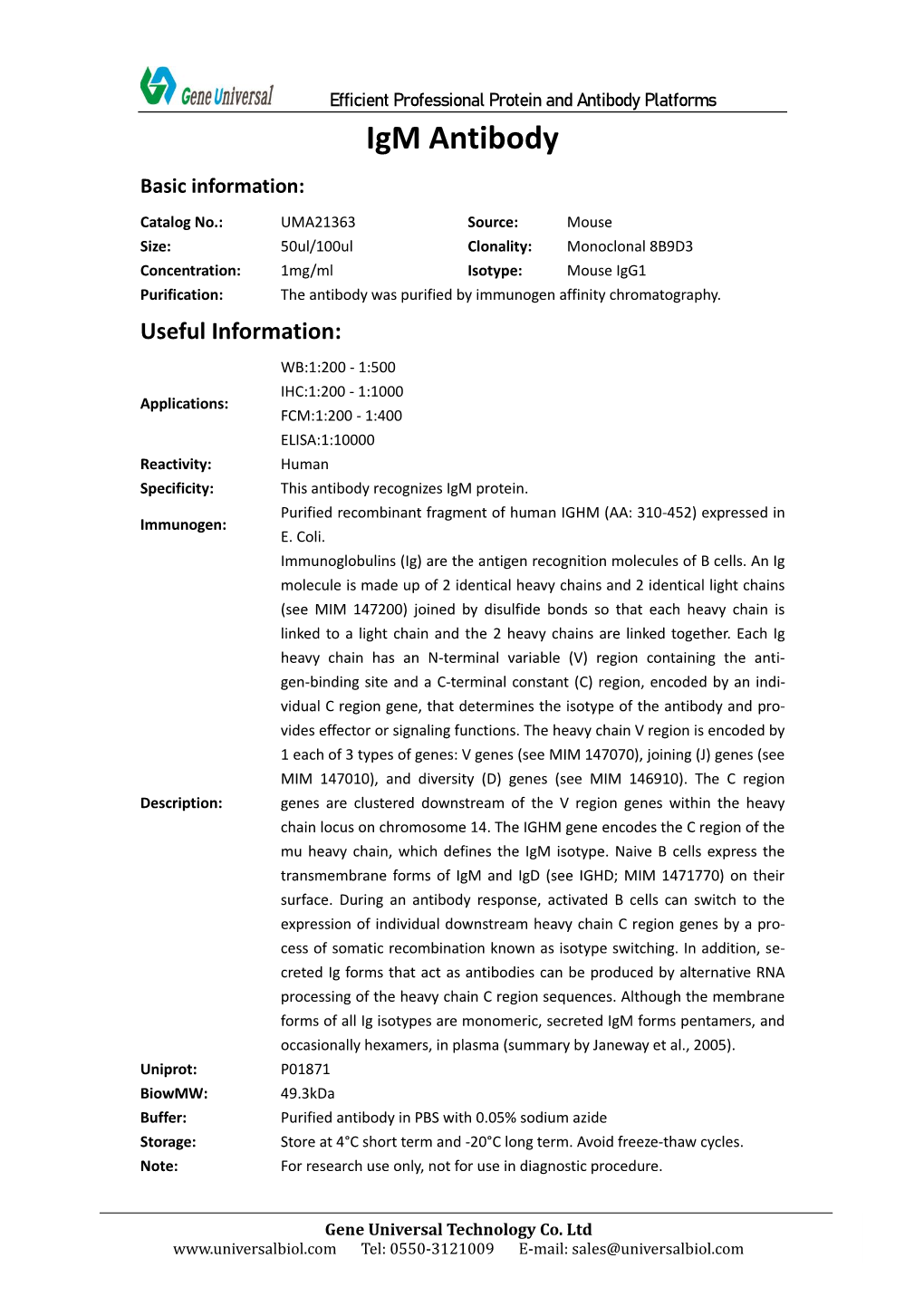 Igm Antibody