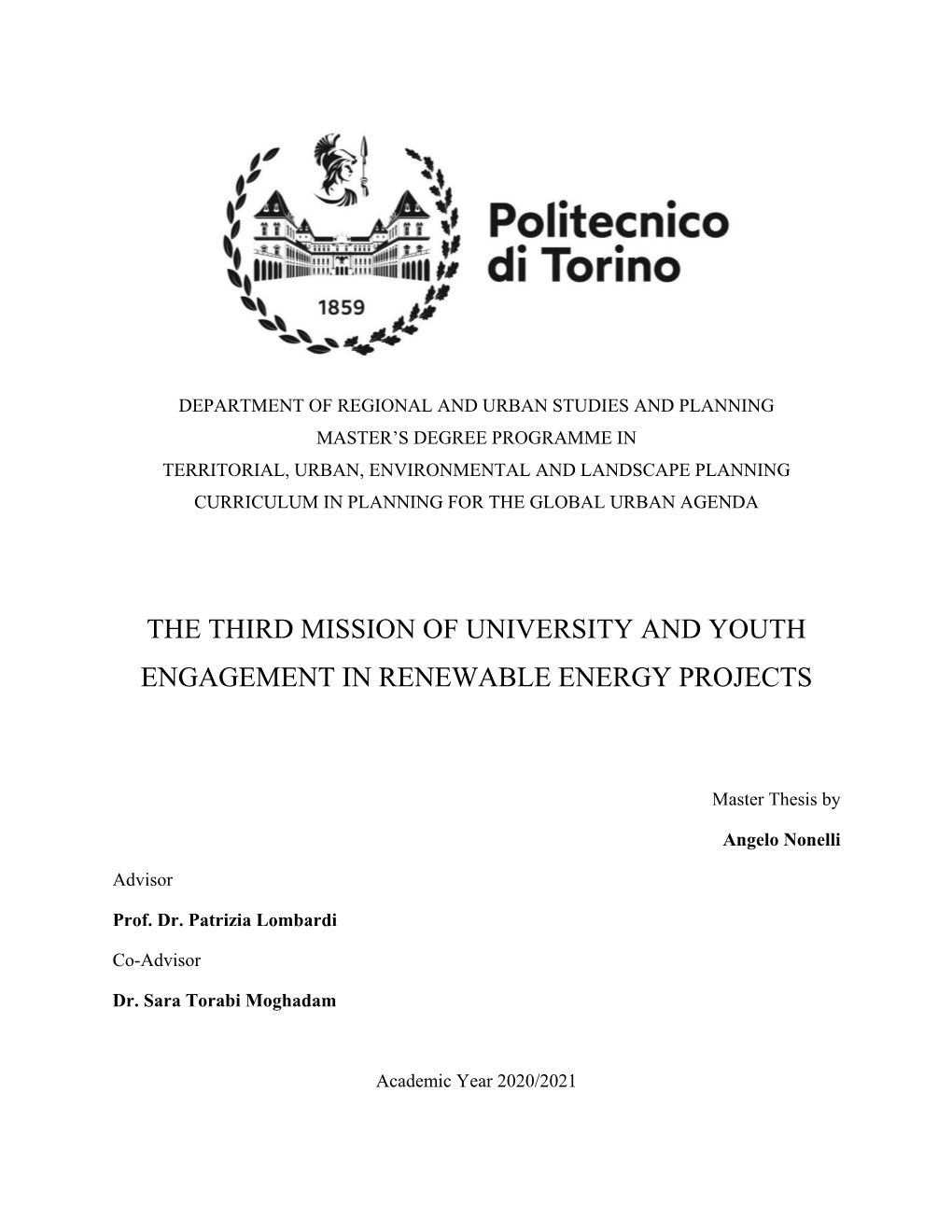 The Third Mission of University and Youth Engagement in Renewable Energy Projects