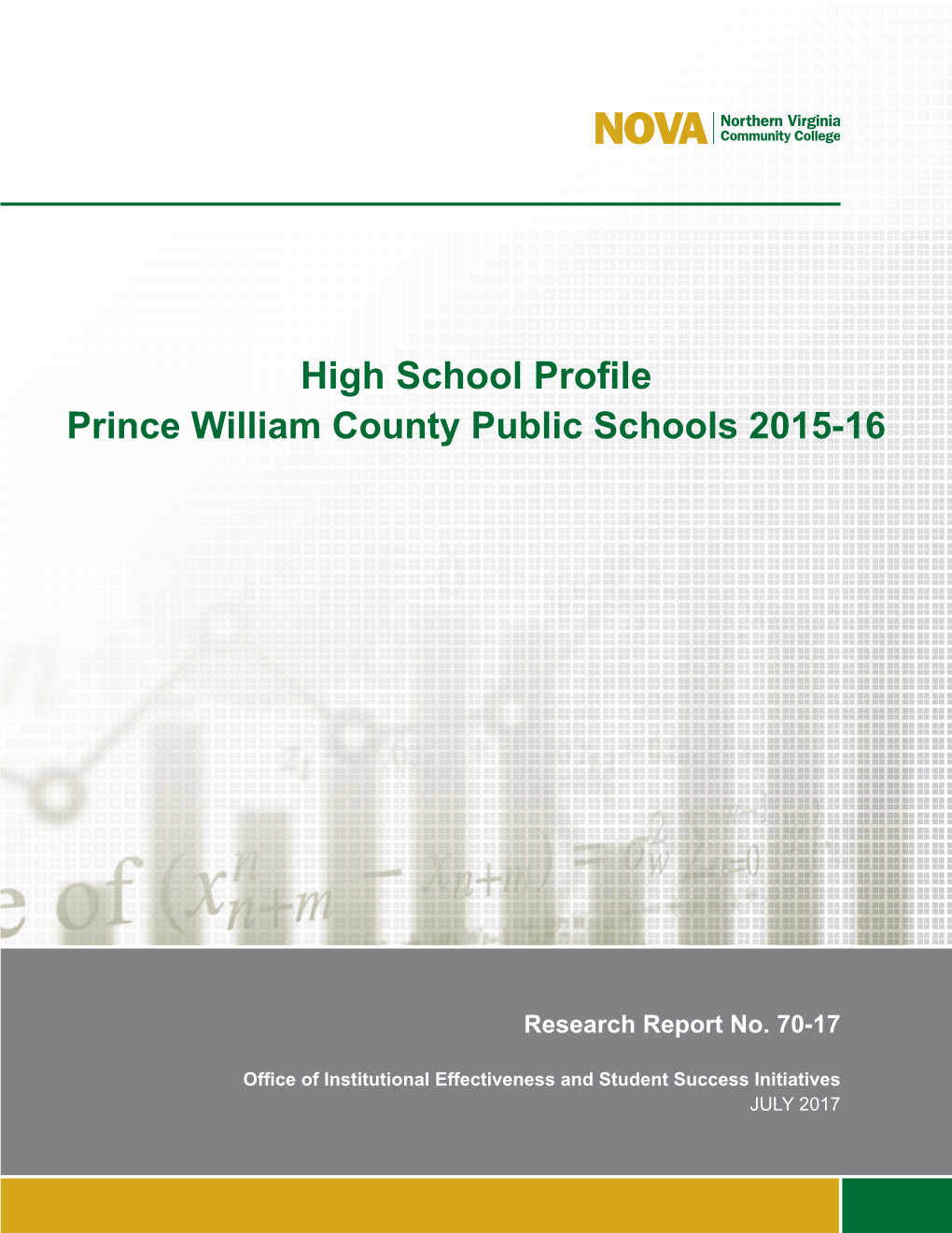 High School Profile Prince William County Public Schools 2015-16