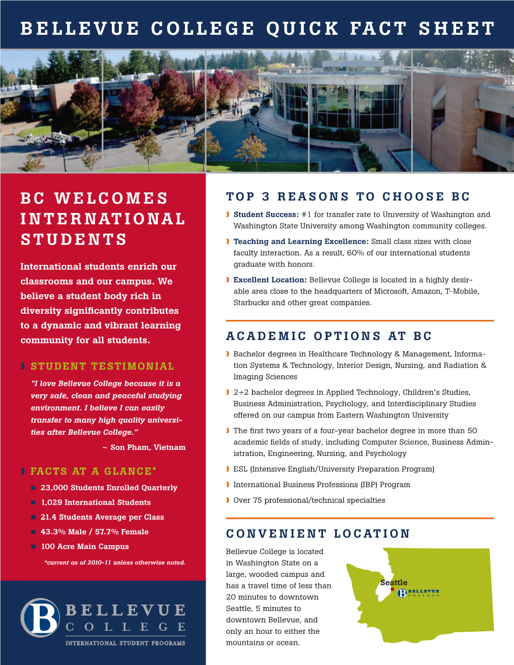 Bellevue College Quick Fact Sheet