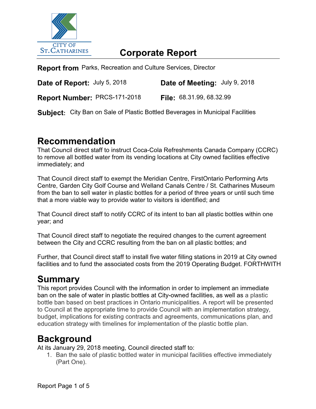 Report PRCS-171-2018