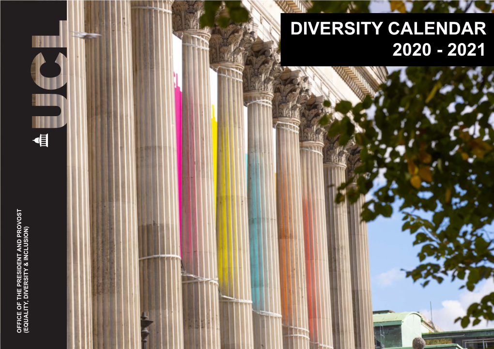 Diversity Calendar 2020 - 2021 Office of the President and Provost Office of the President & Inclusion) Diversity (Equality, September 2020 September 2020