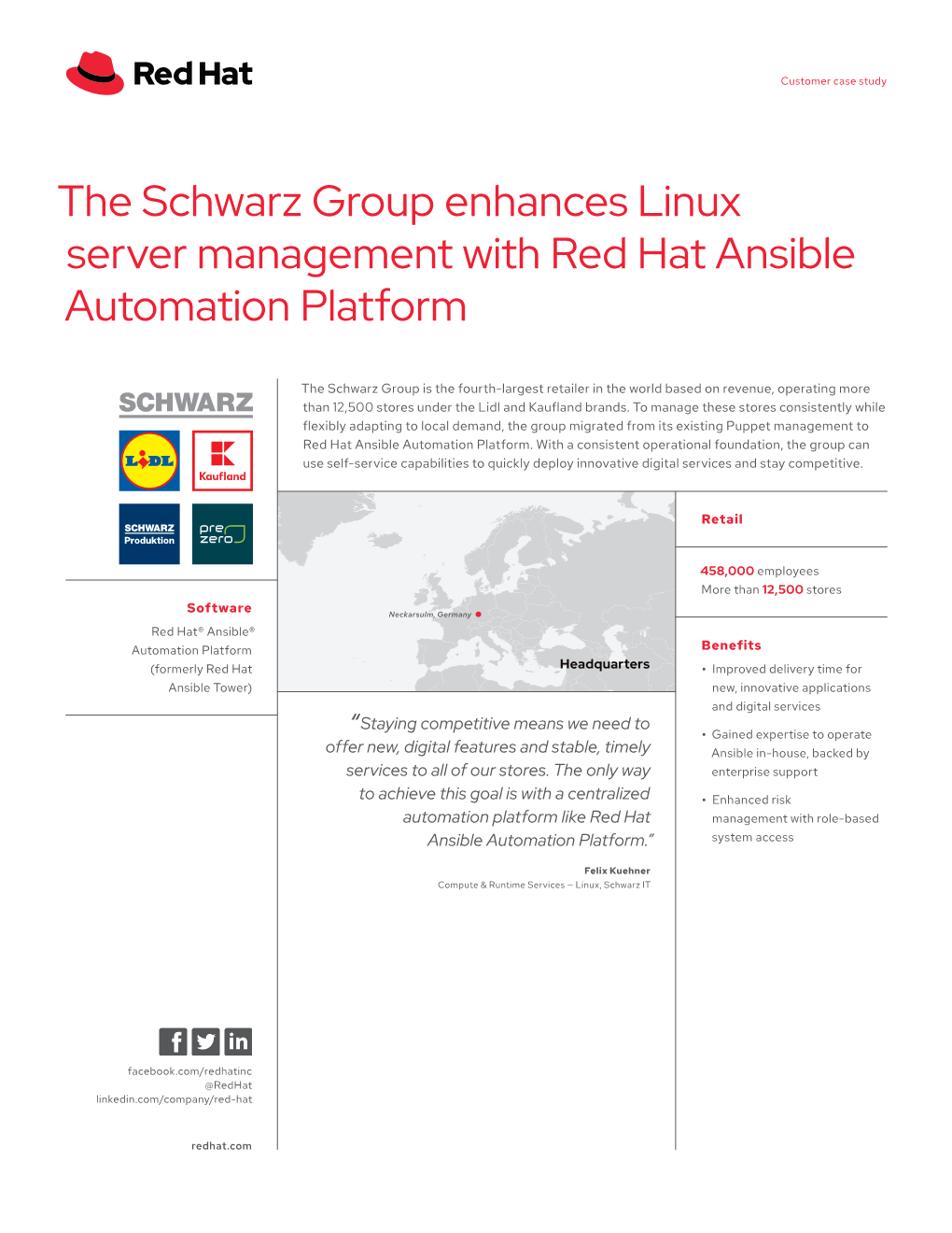 The Schwarz Group Enhances Linux Server Management with Red Hat Ansible Automation Platform