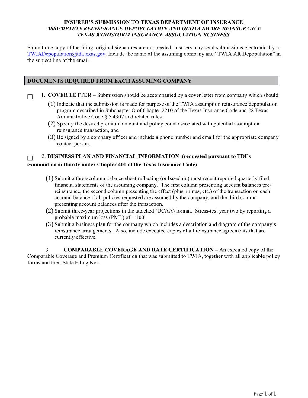 Fin345 Total & Partial Reinsurance for Domestic Companies