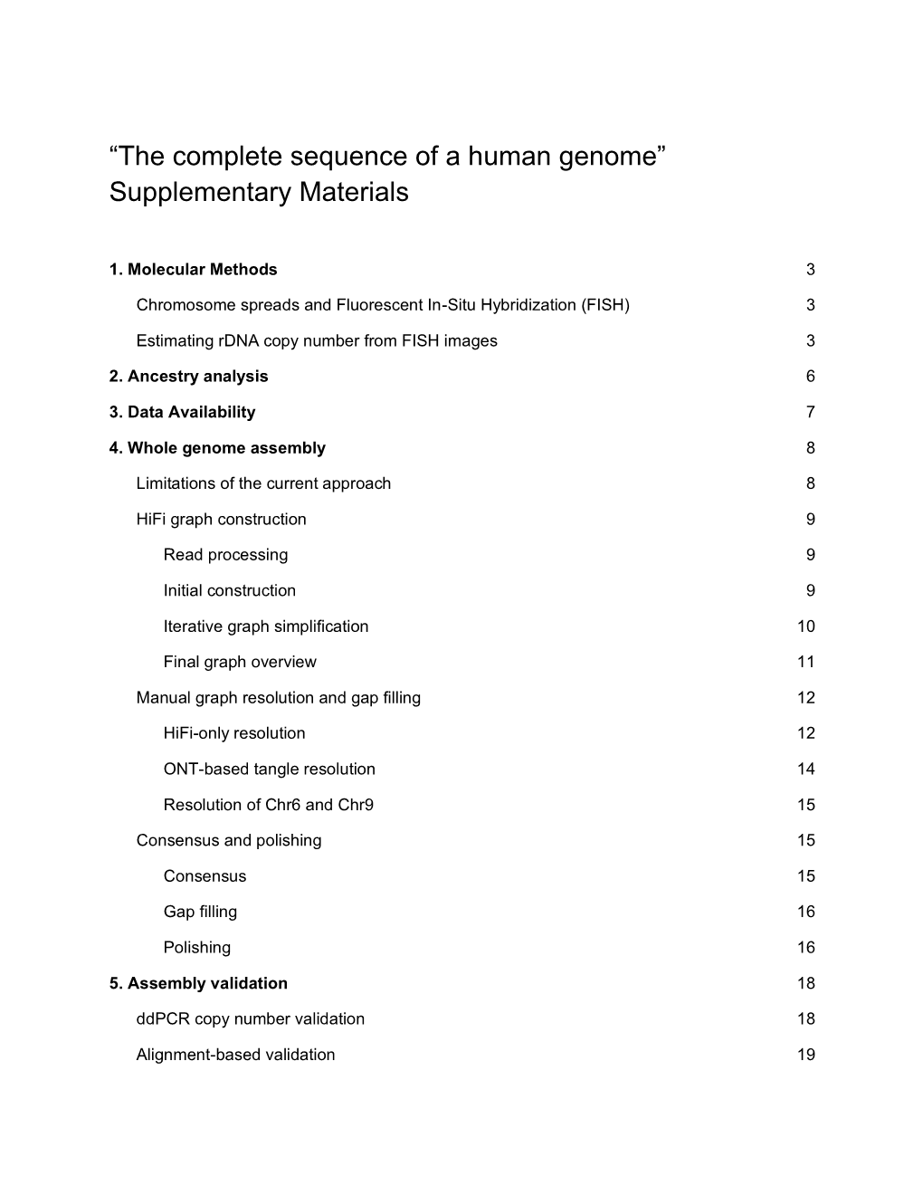 “The Complete Sequence of a Human Genome” Supplementary Materials