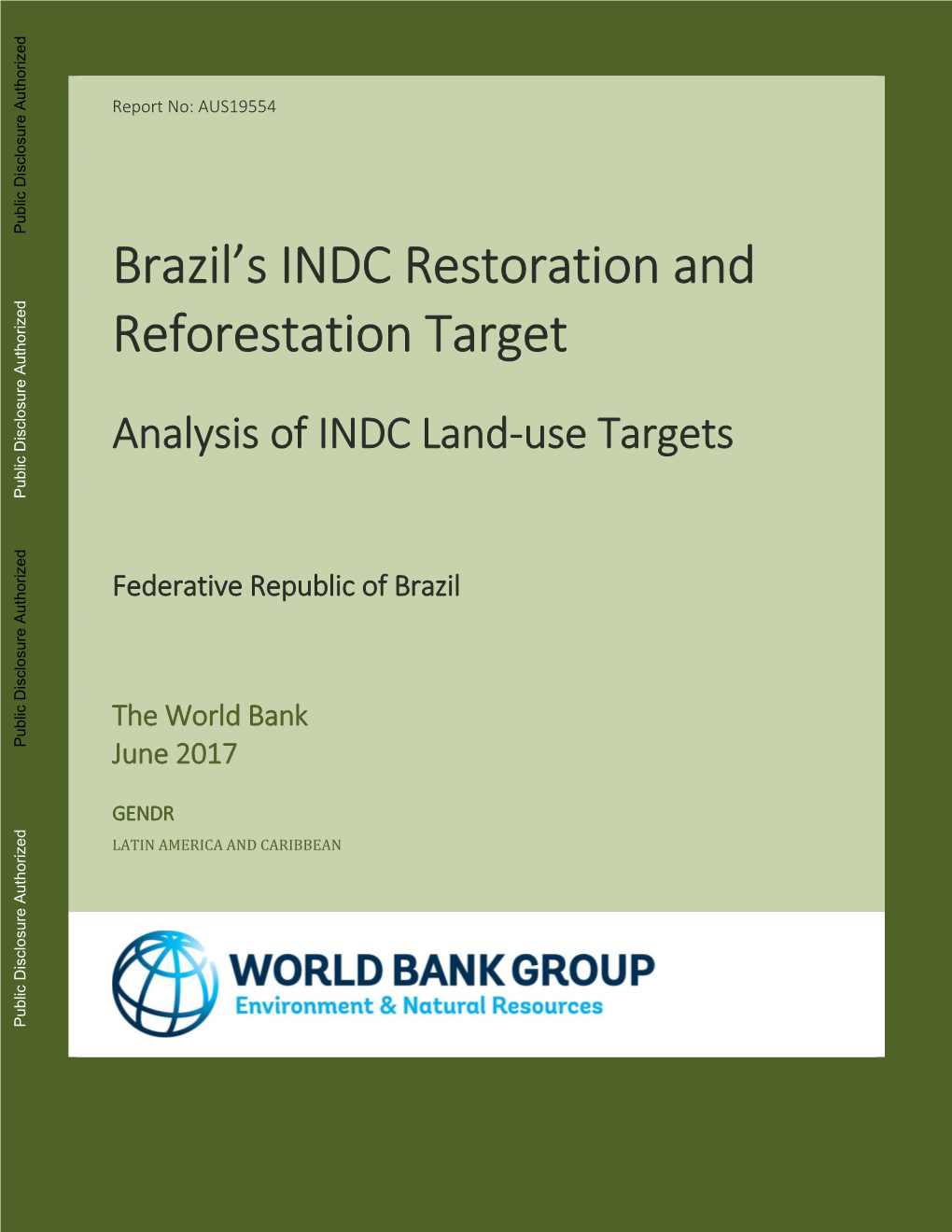 Brazil's INDC Restoration and Reforestation Target