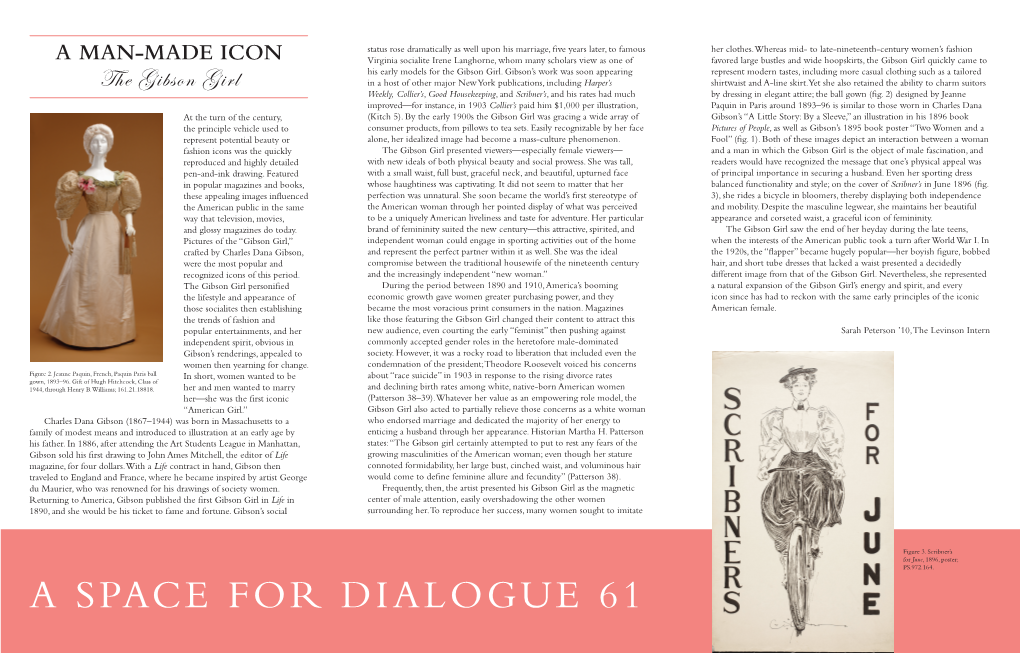 A SPACE for DIALOGUE 61 Spacefresh PERSPECTIVES Foron the Permanent Collection Dialouge from DARTMOUTH’S STUDENTS # 0A 0 SPACE for DIALOGUE