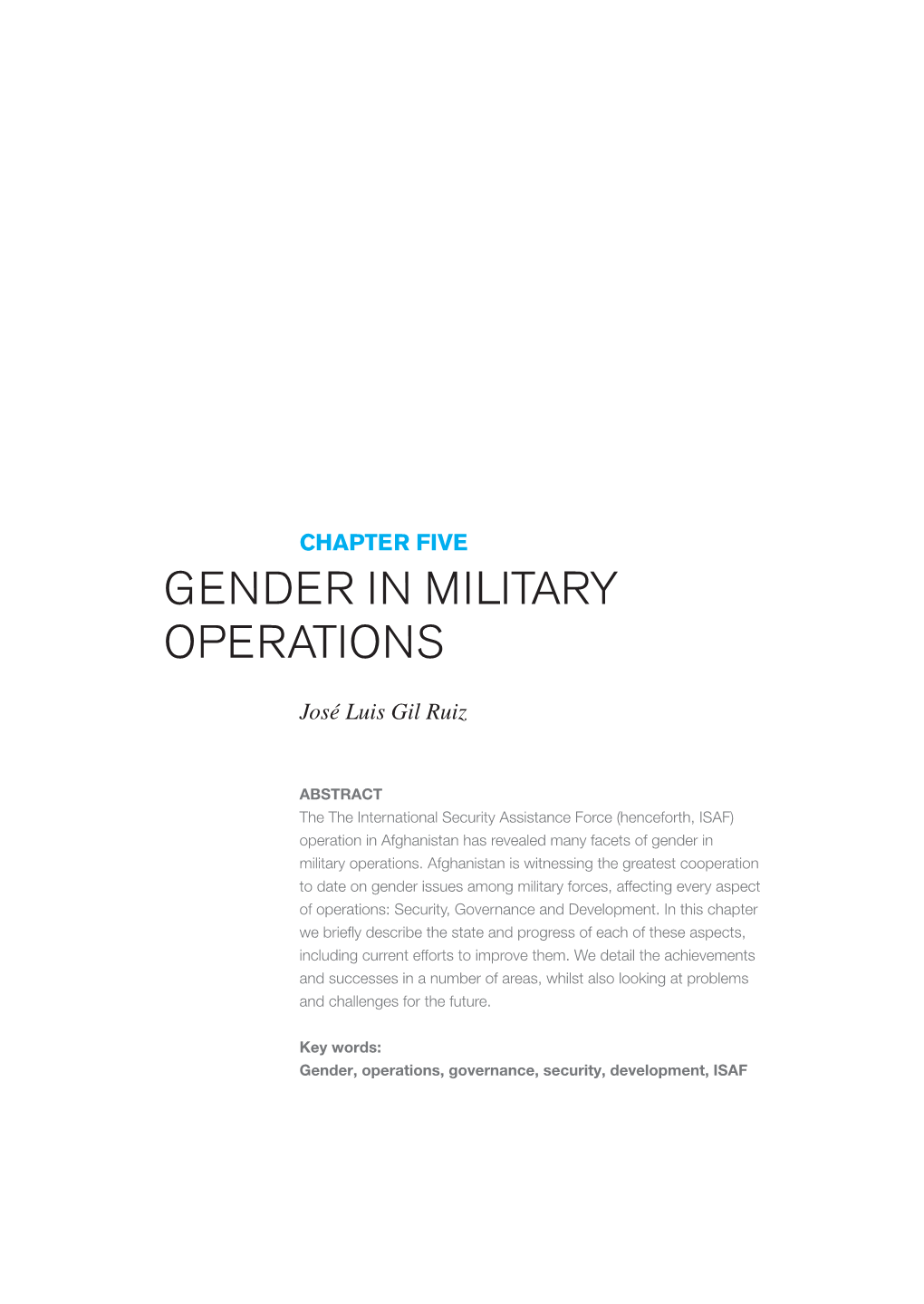 Gender in Military Operations