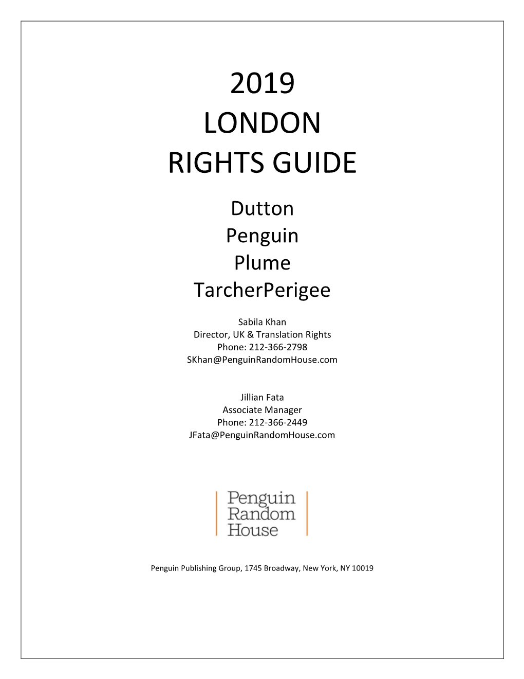 2019 London Rights Guide