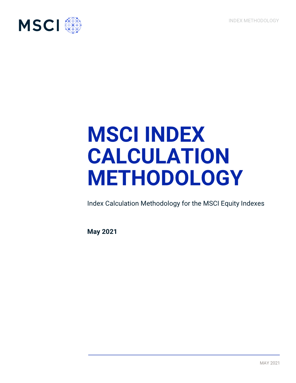 MSCI Index Calculation Methodology (May 2021)