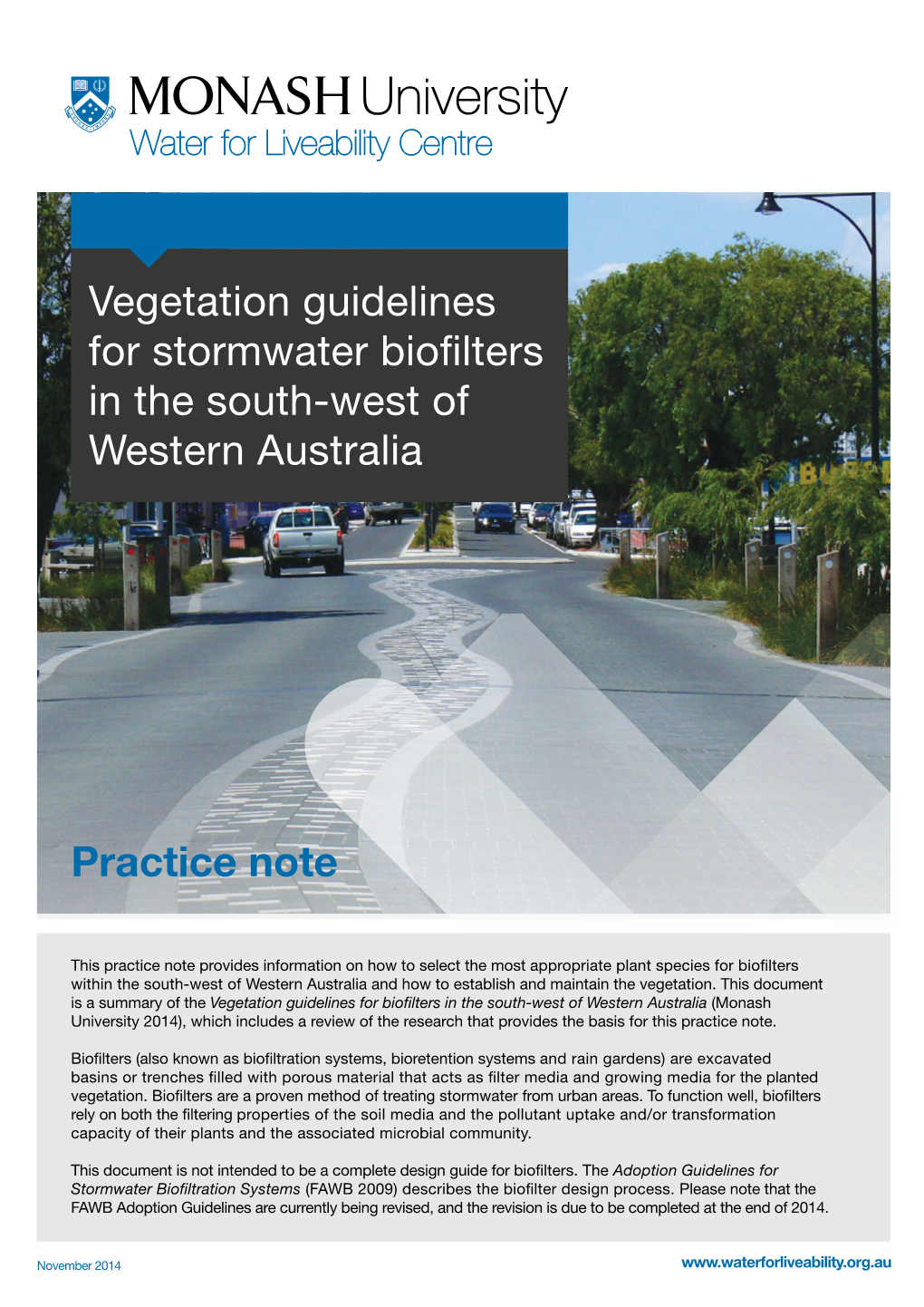 Vegetation Guidelines for Stormwater Biofilters in the South-West of Western Australia