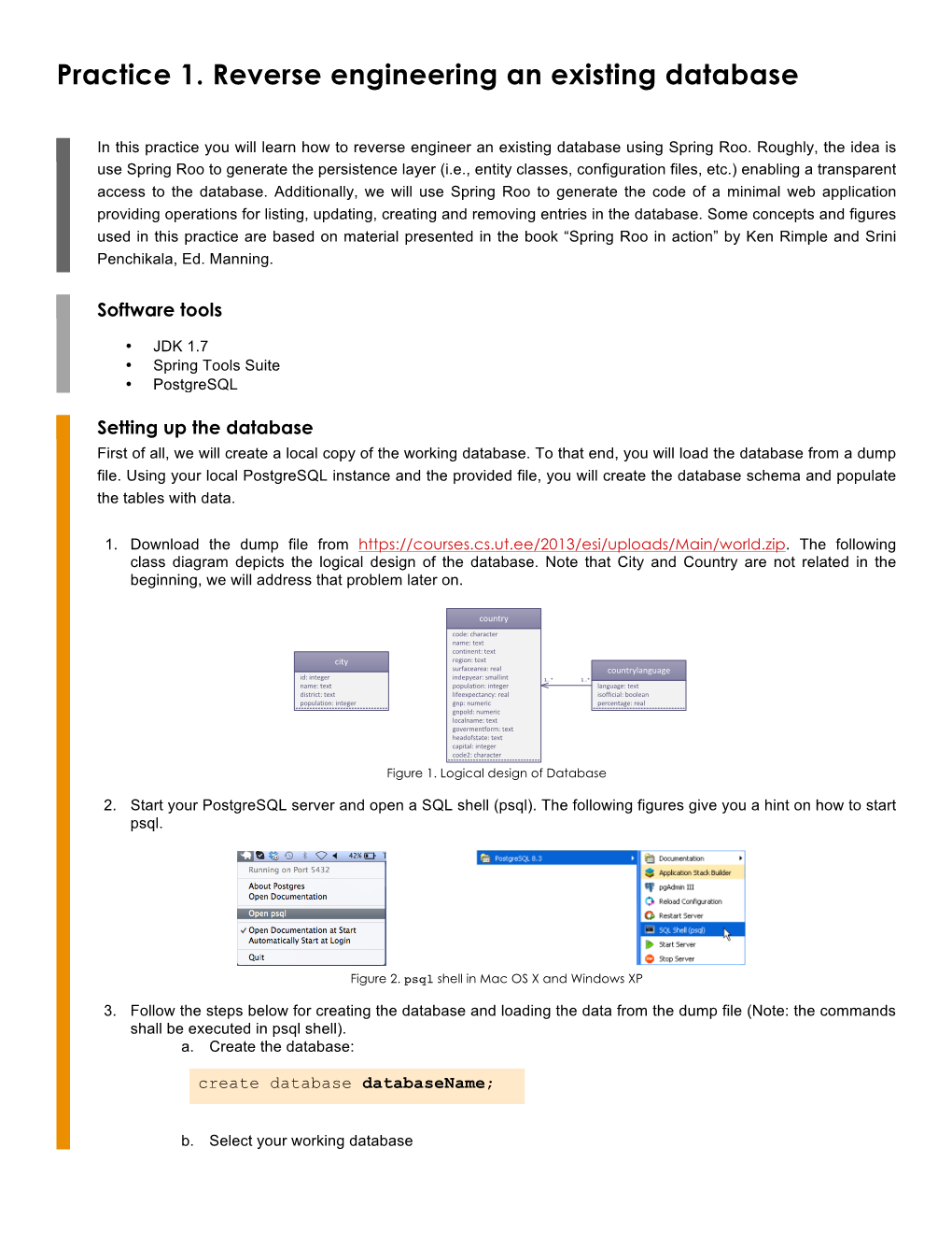 Practice 1. Reverse Engineering an Existing Database