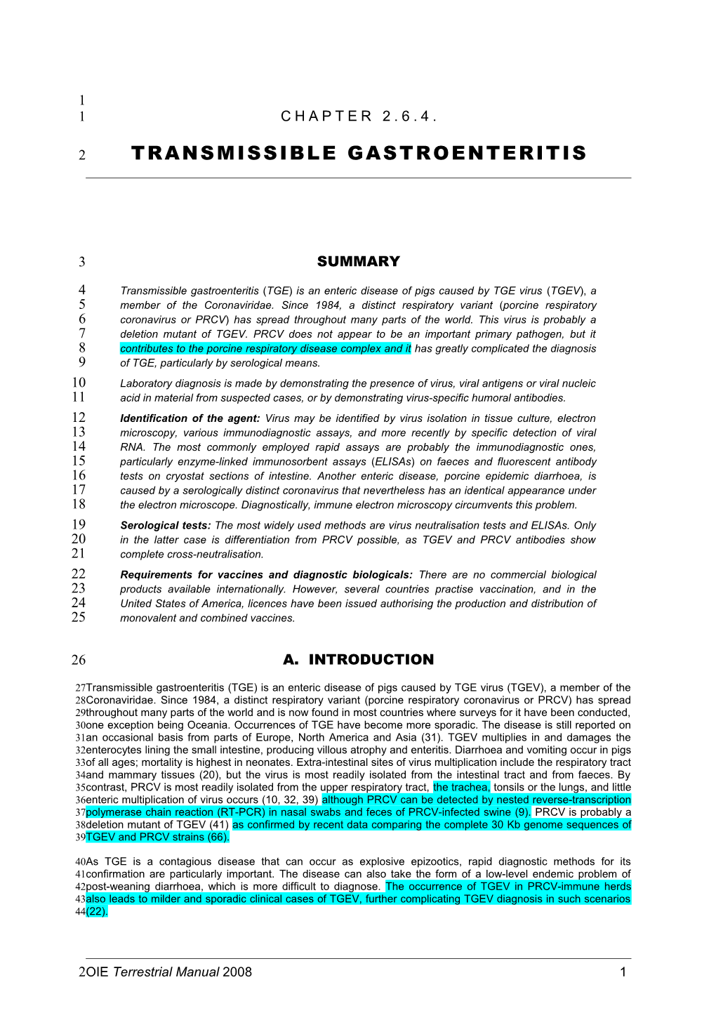 Chapter 2.6.4. Transmissible Gastroenteritis