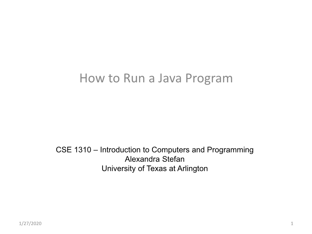 How to Run a Java Program