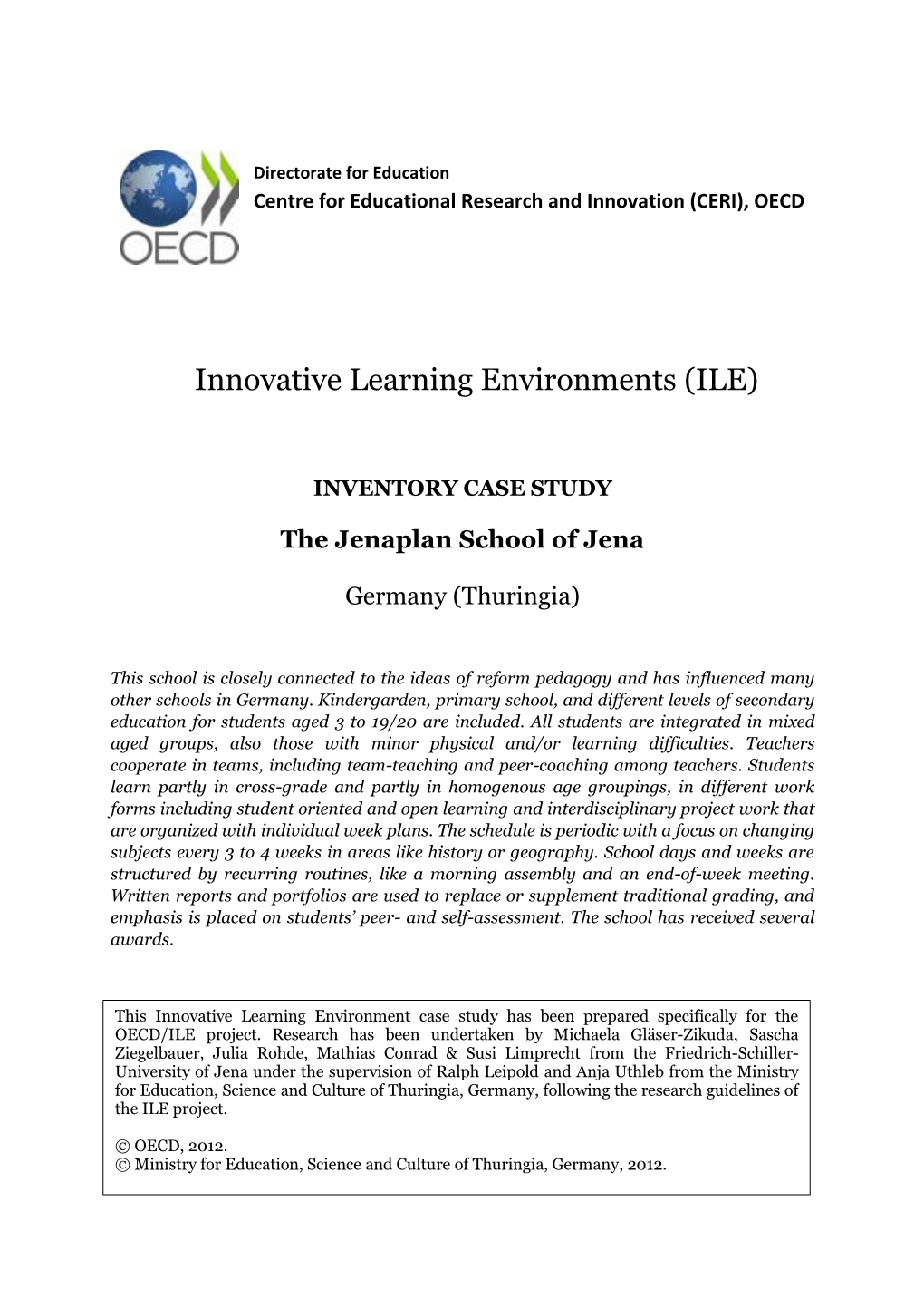 Innovative Learning Environments (ILE)