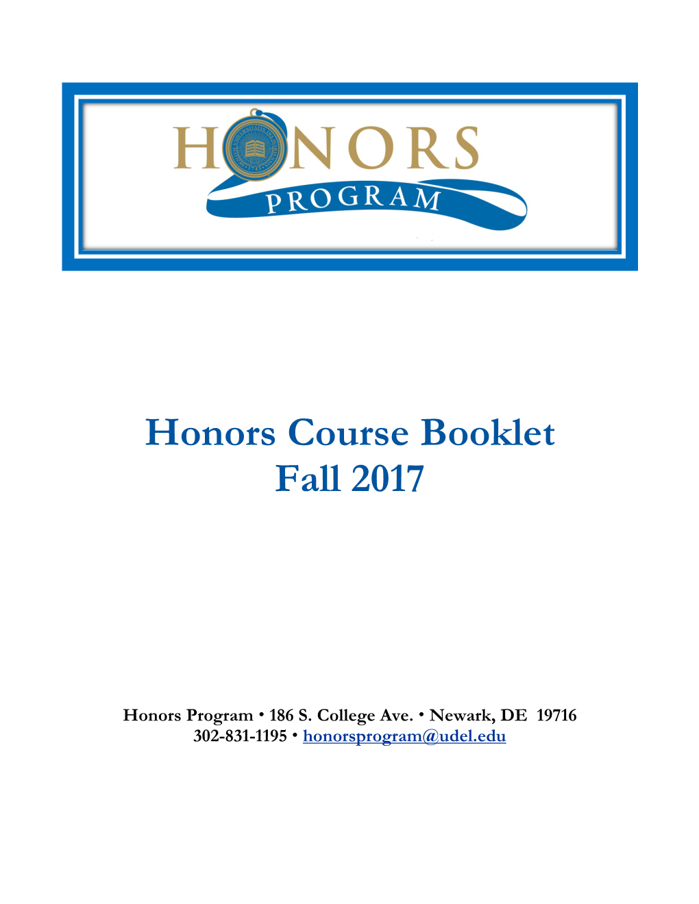 Honors Course Booklet Fall 2017