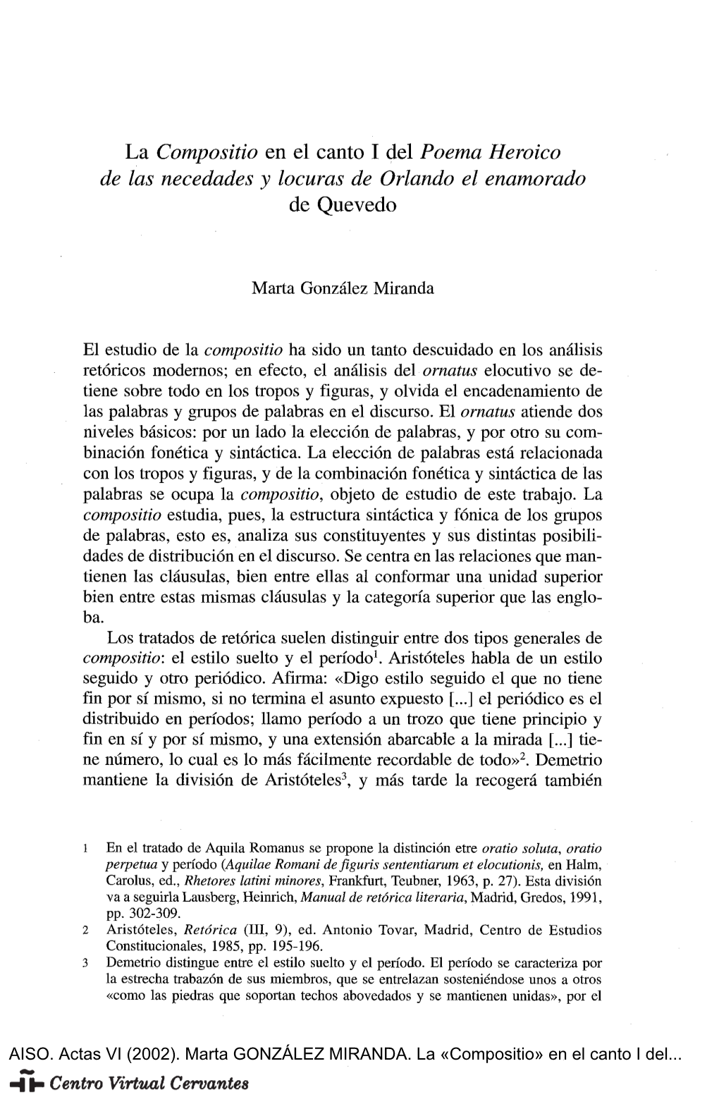 Compositio» En El Canto I Del «Poema