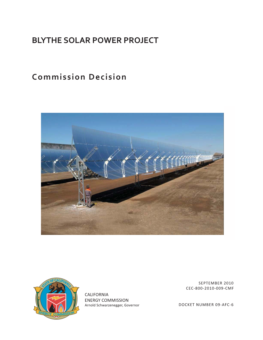 California Energy Commission Final Decision on the Blythe Solar