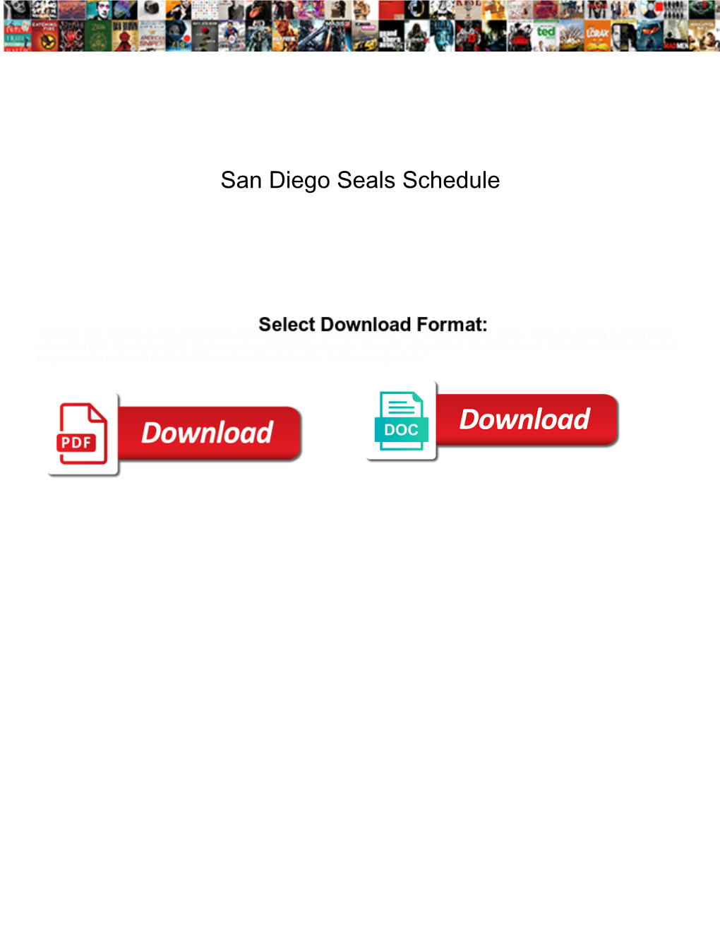 San Diego Seals Schedule