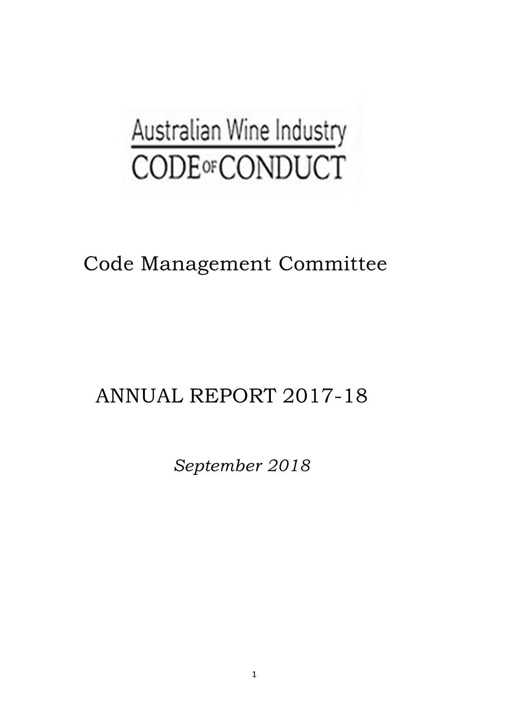 Code Management Committee ANNUAL REPORT 2017-18