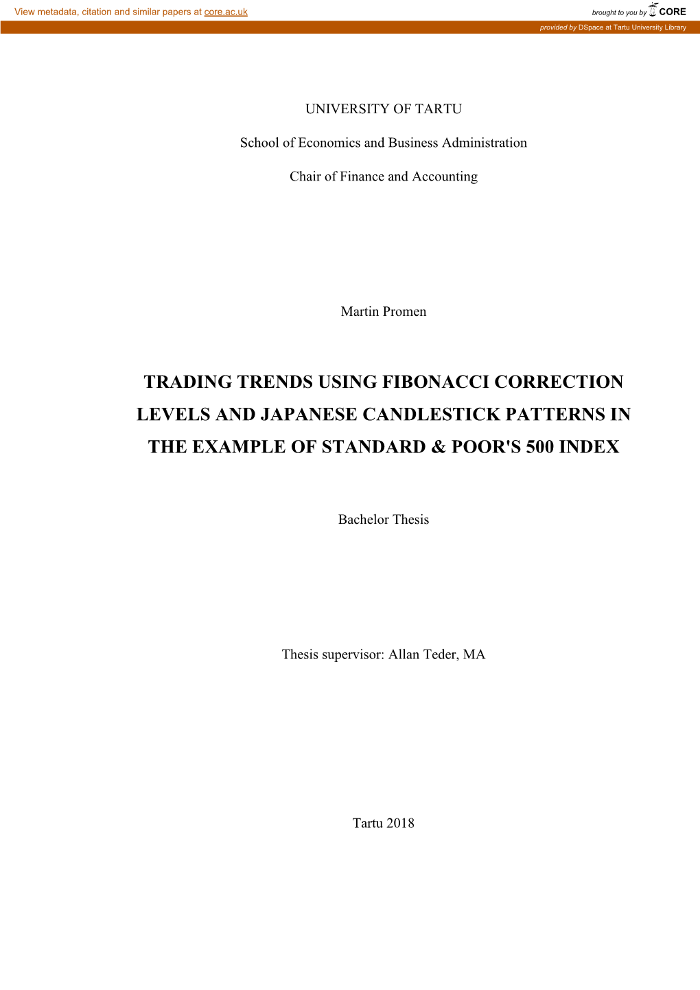 Trading Trends Using Fibonacci Correction Levels and Japanese Candlestick Patterns In