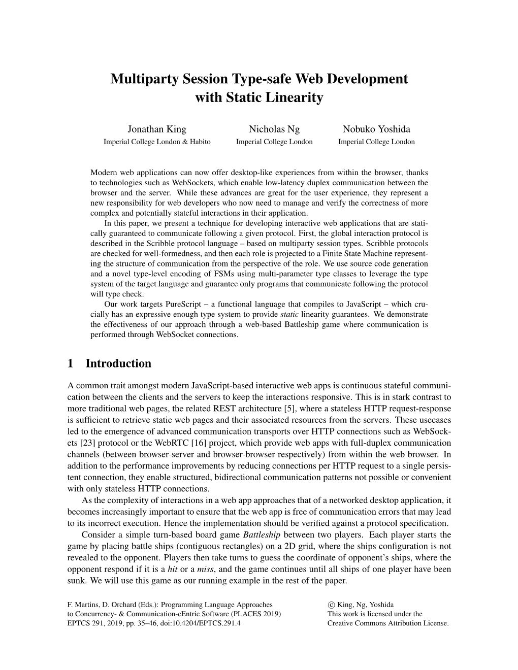 Multiparty Session Type-Safe Web Development with Static Linearity