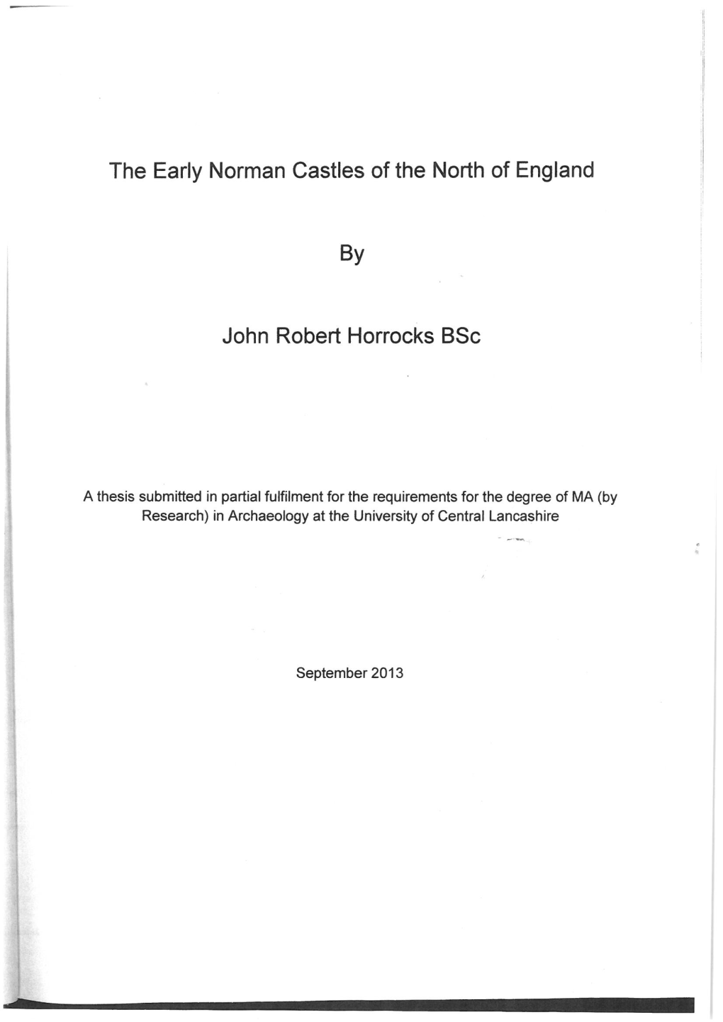 Norman Castles of the North of England