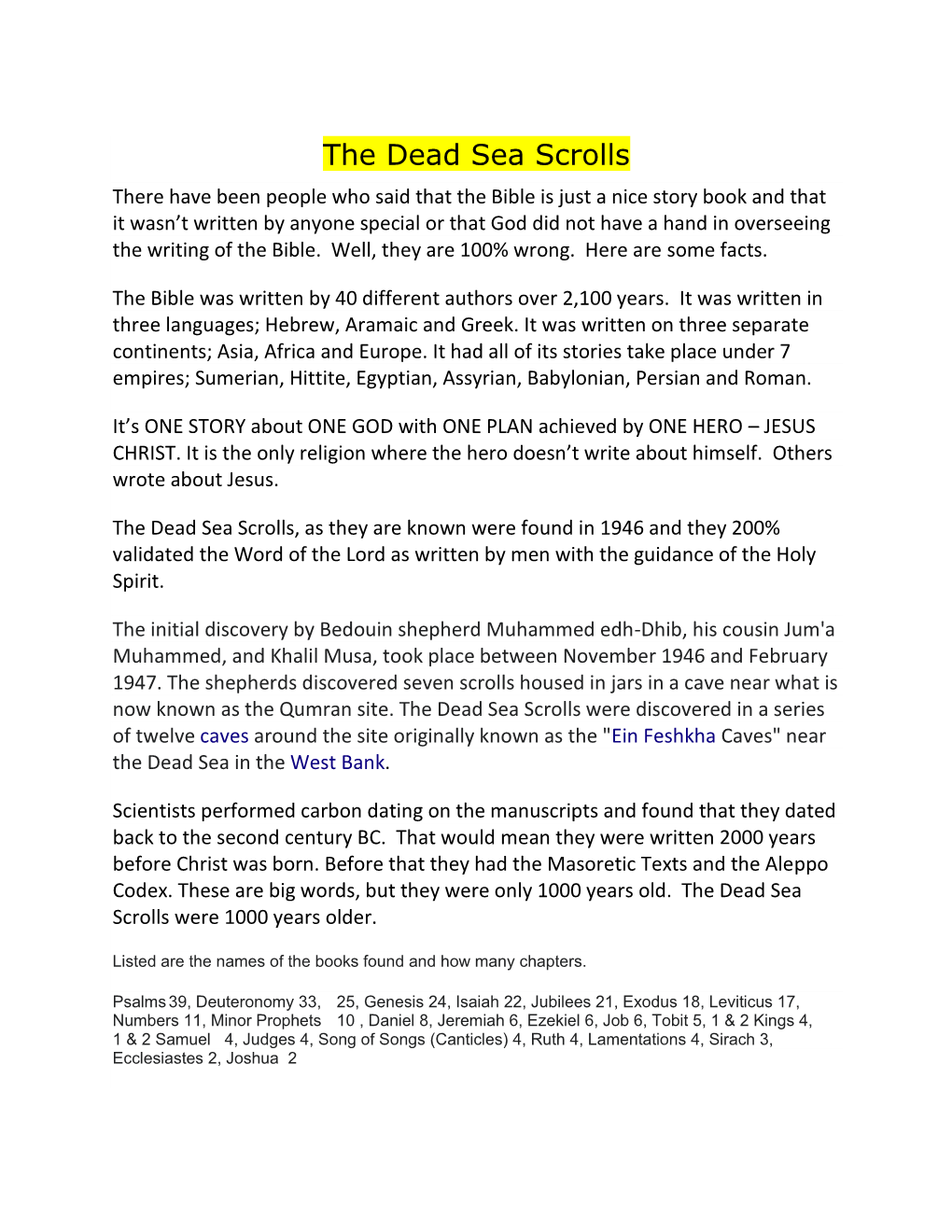 The Dead Sea Scrolls