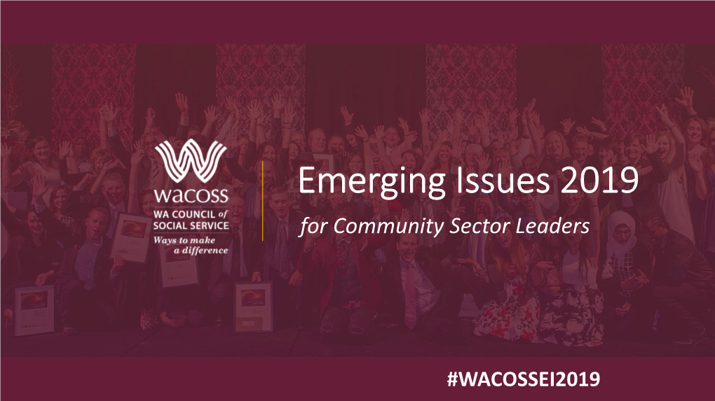 Emerging Issues 2019 for Community Sector Leaders