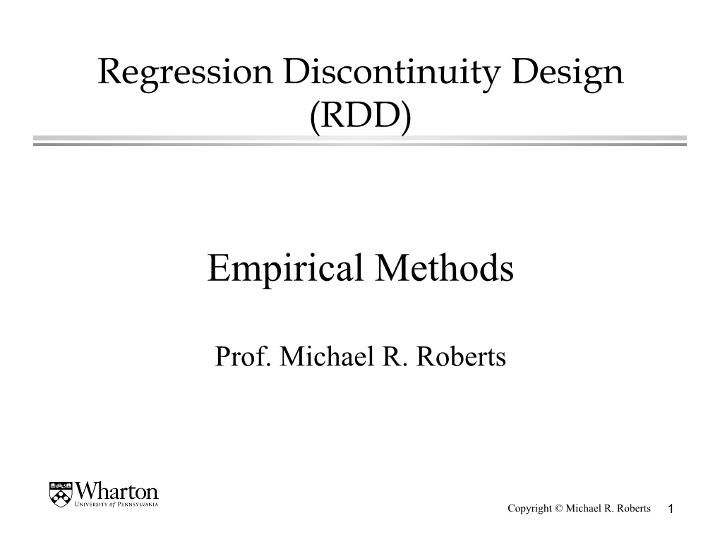Regression Discontinuity Design (RDD)