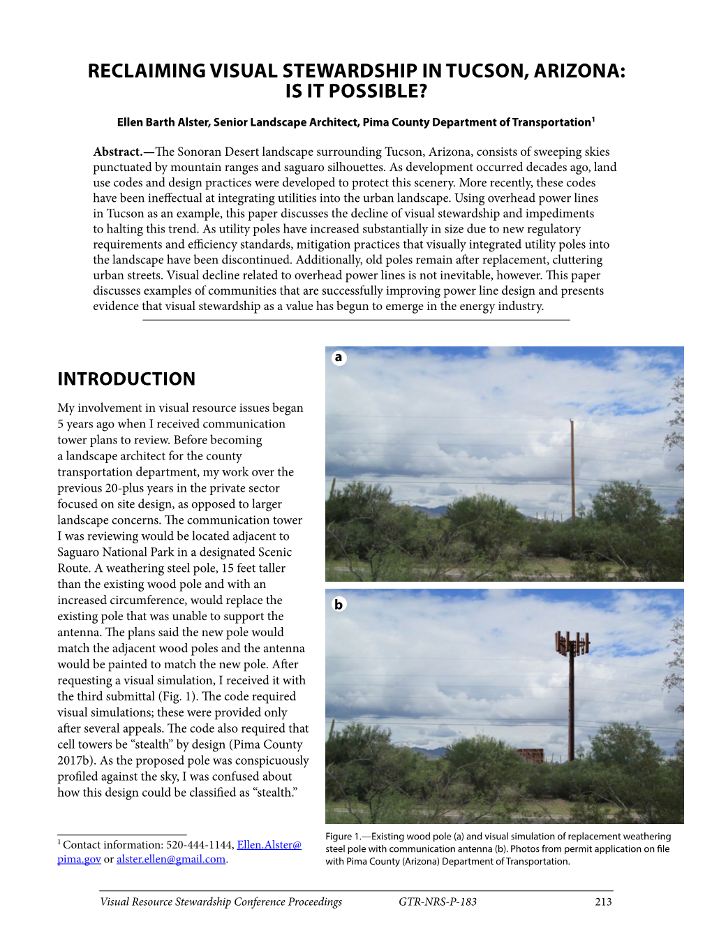 Reclaiming Visual Stewardship in Tucson, Arizona: Is It Possible?