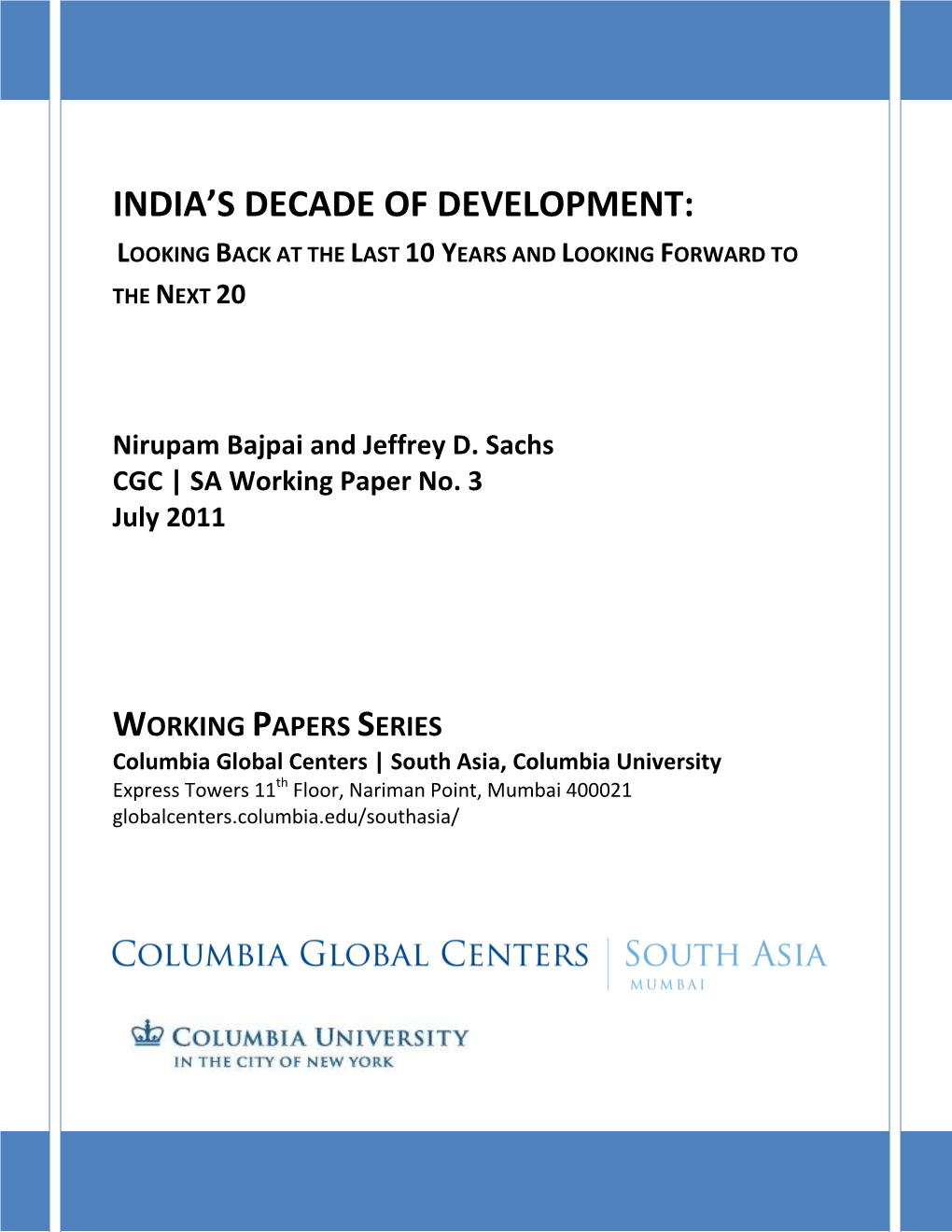 India's Decade of Development