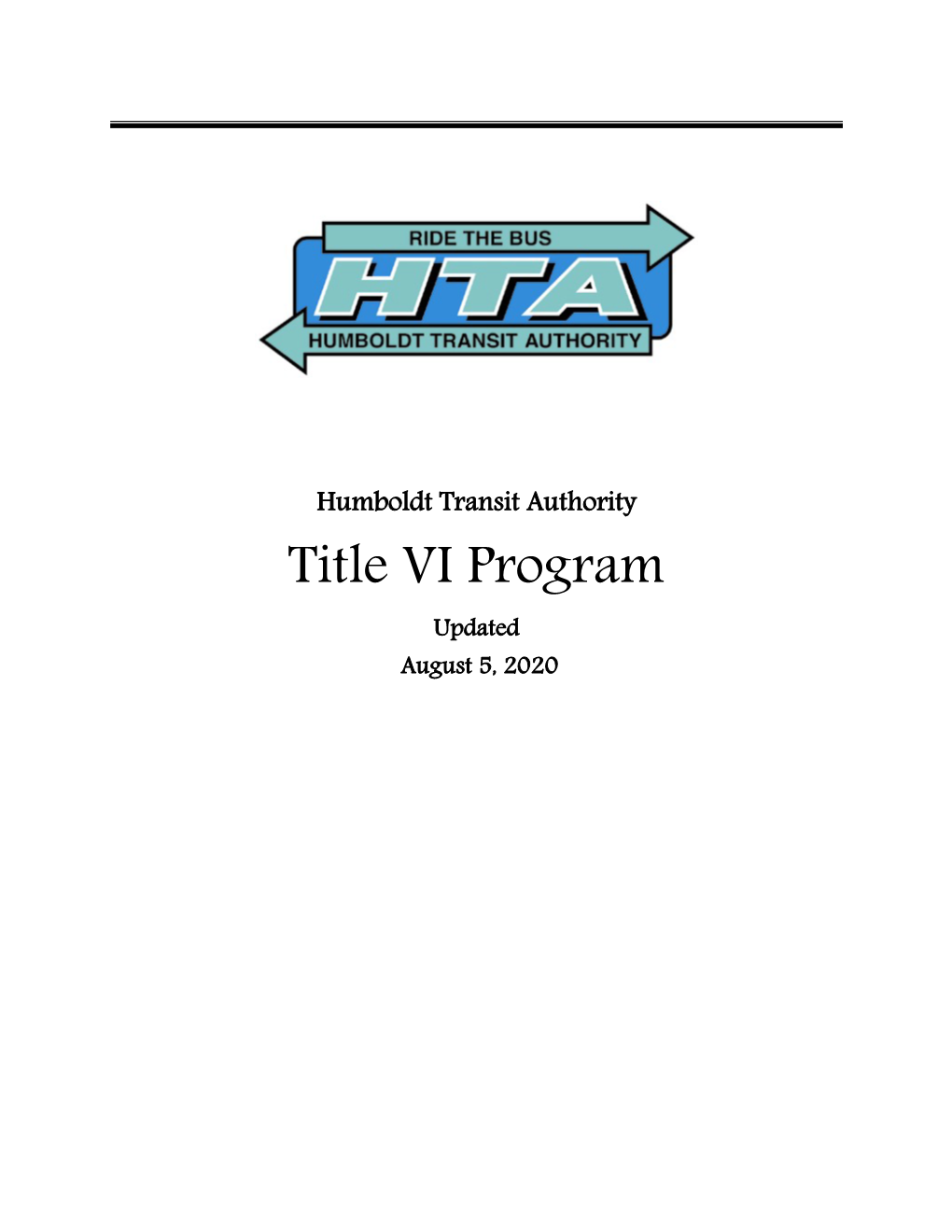 Title VI Program Updated August 5, 2020