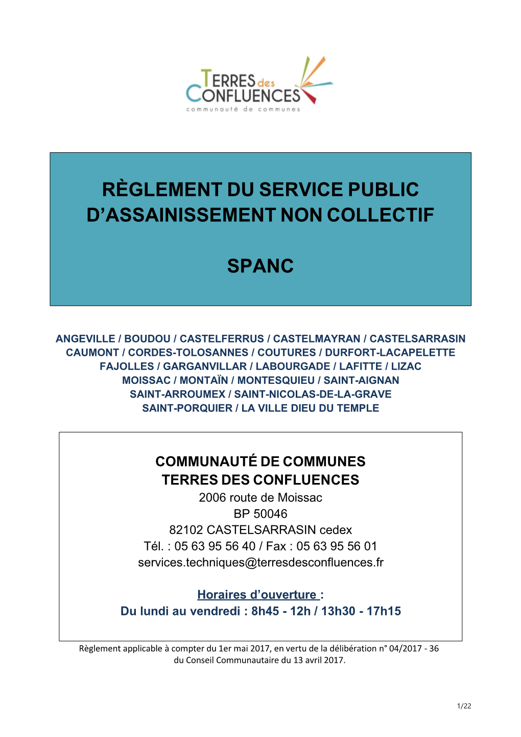 Règlement Du Service Public D'assainissement Non