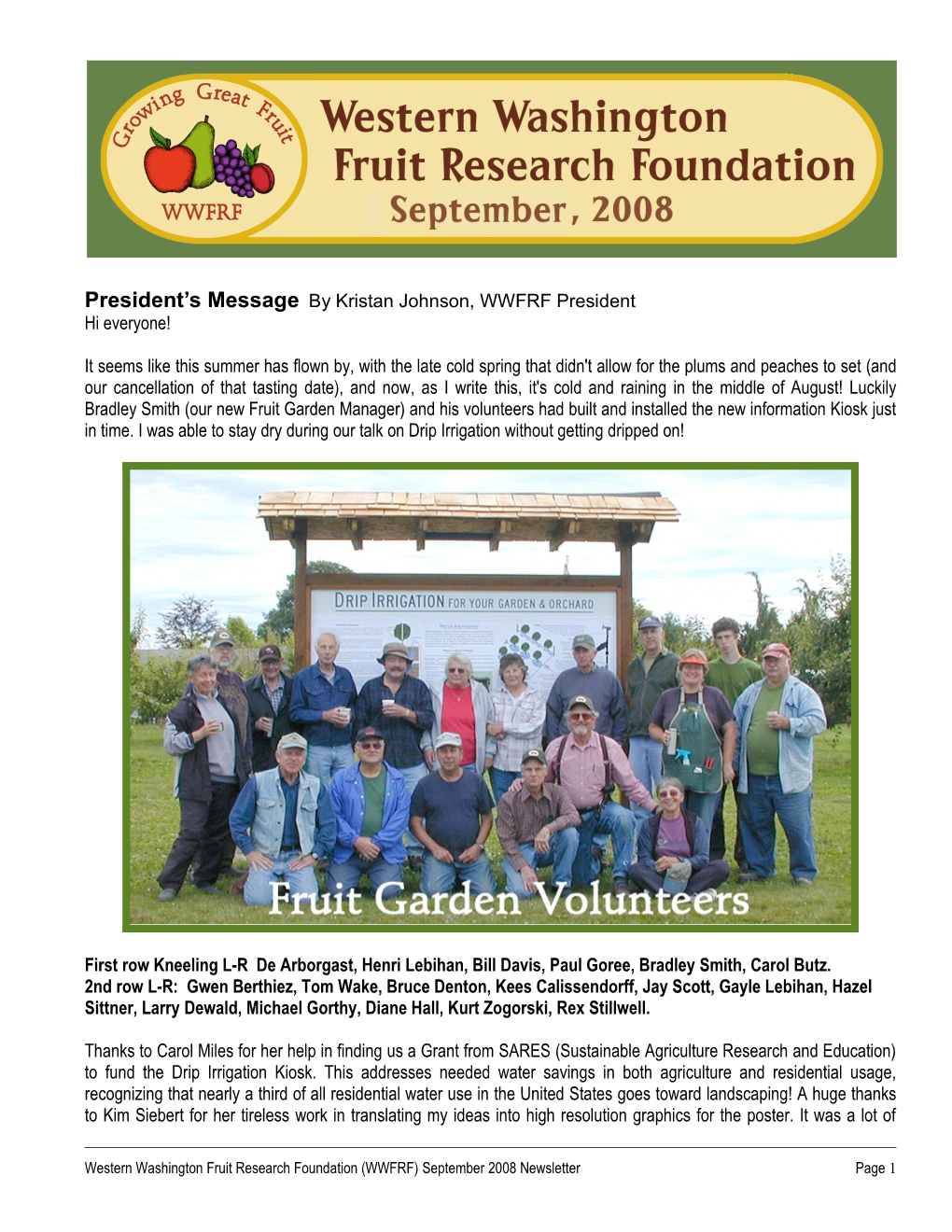 Western Washington Fruit Research Foundation Newsletter