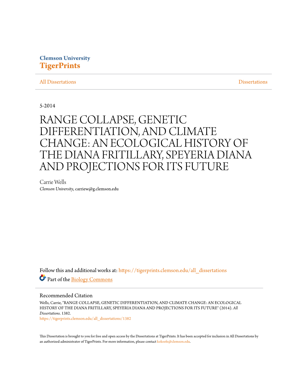 Range Collapse, Genetic Differentiation