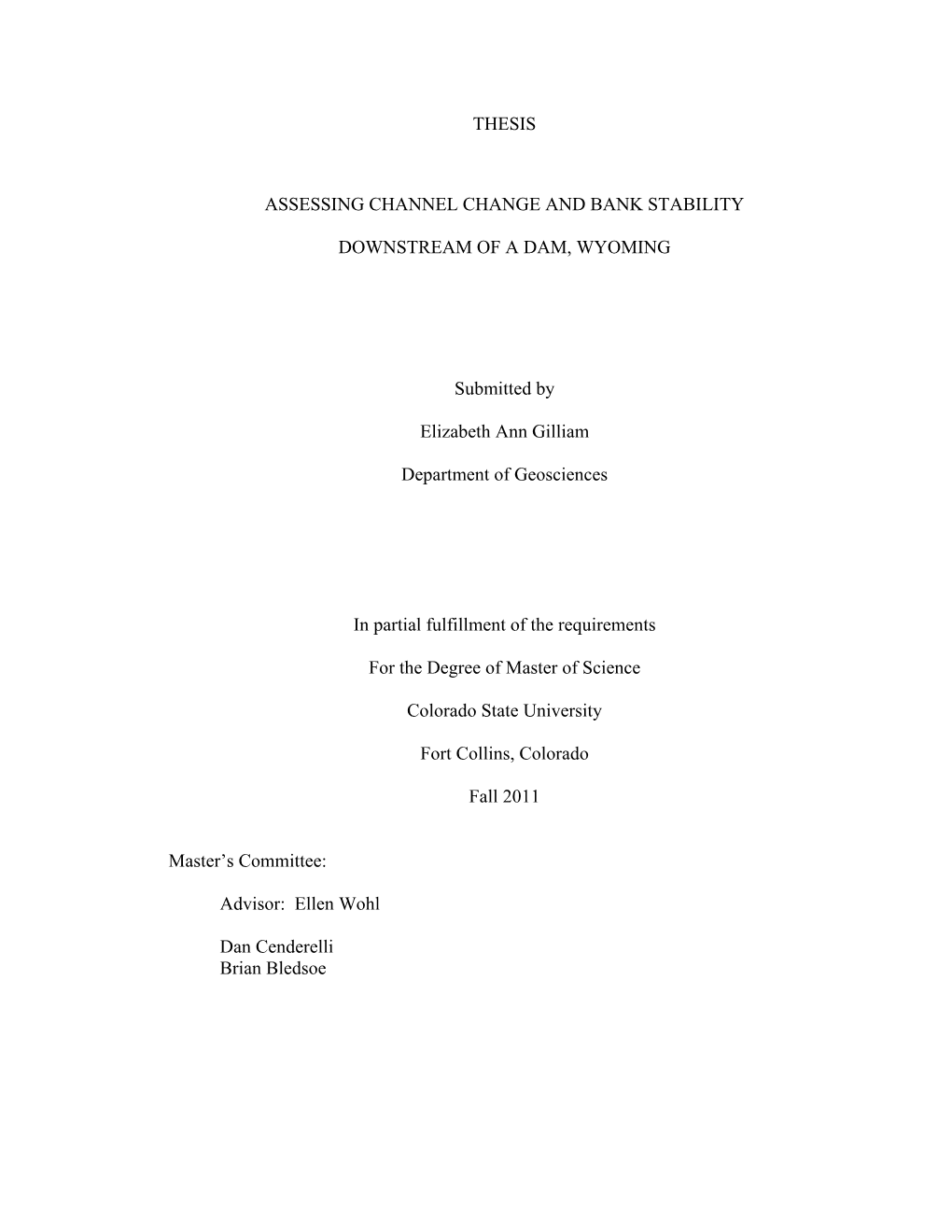 Thesis Assessing Channel Change and Bank Stability