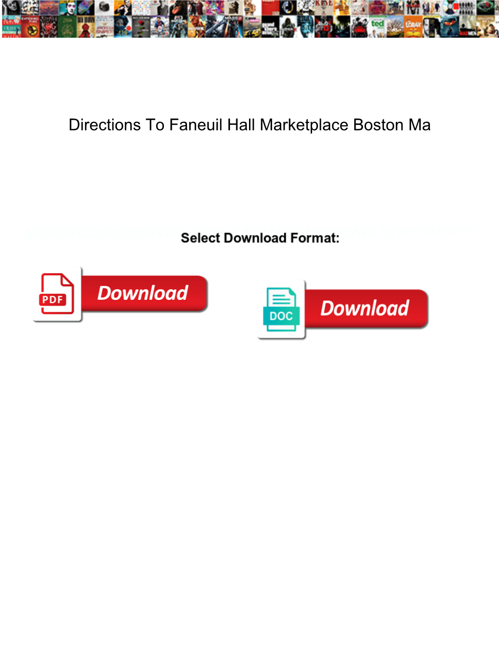 Directions to Faneuil Hall Marketplace Boston Ma