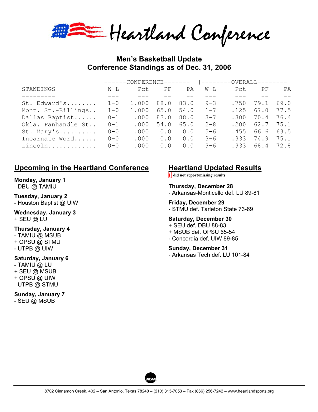 Heartland Conference Update