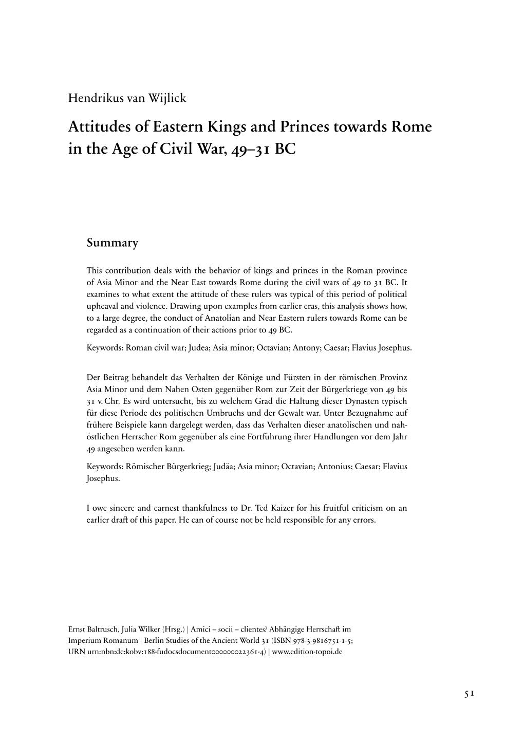 Attitudes of Eastern Kings and Princes Towards Rome …