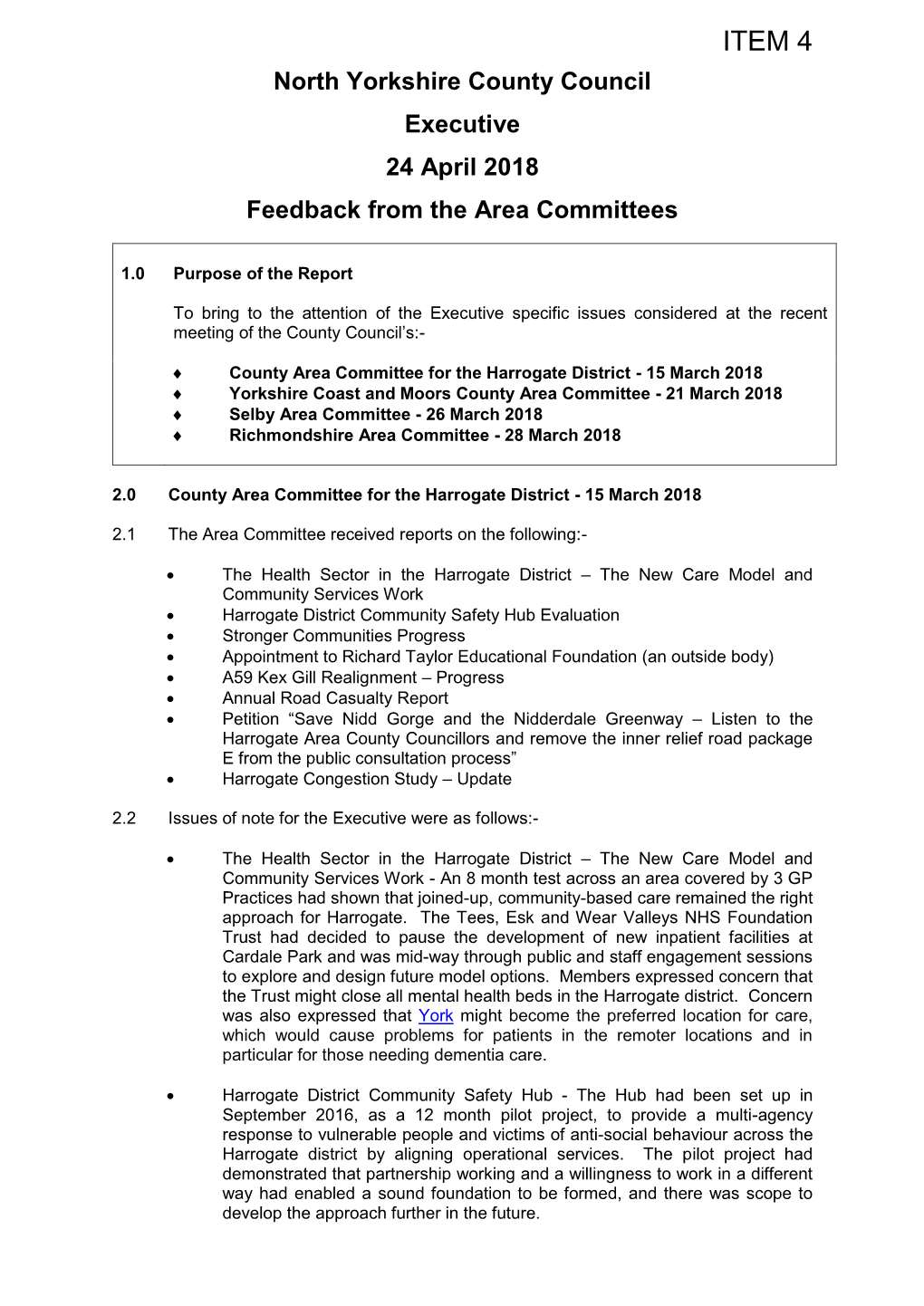 ITEM 4 North Yorkshire County Council