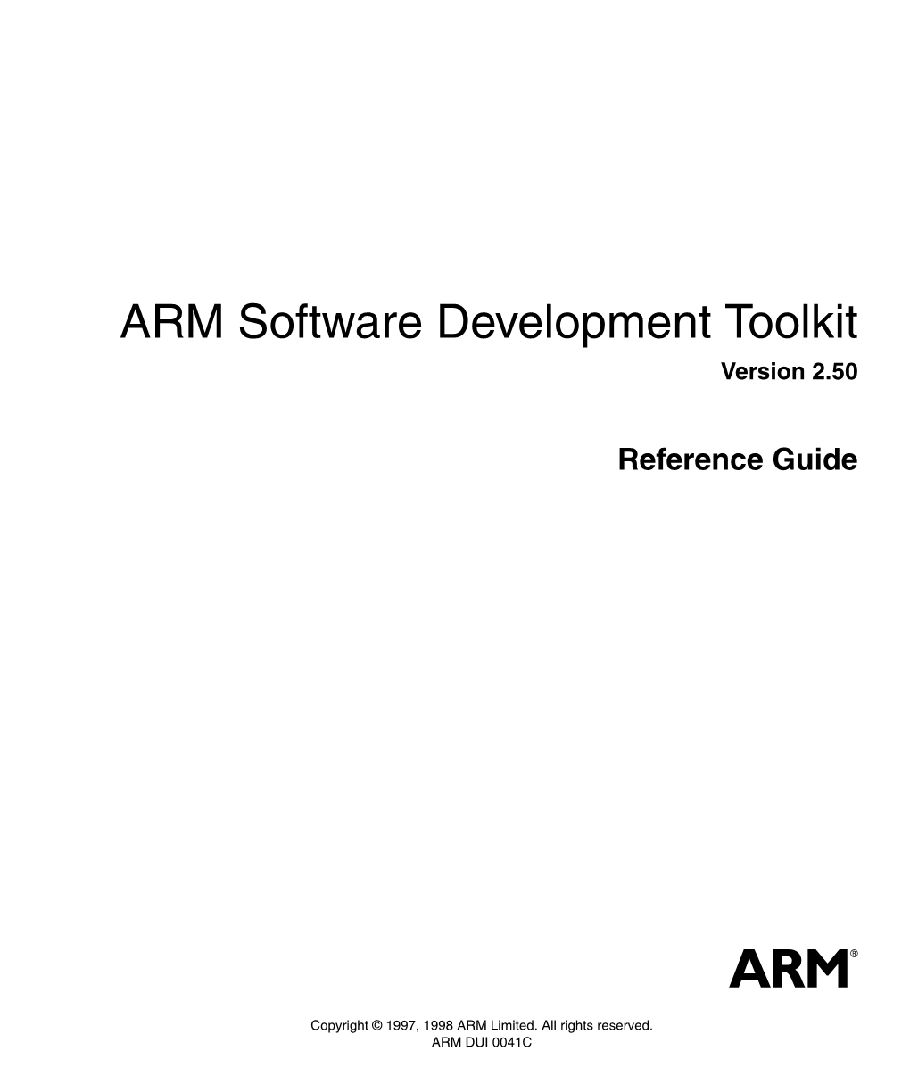 ARM Software Development Toolkit Reference Guide