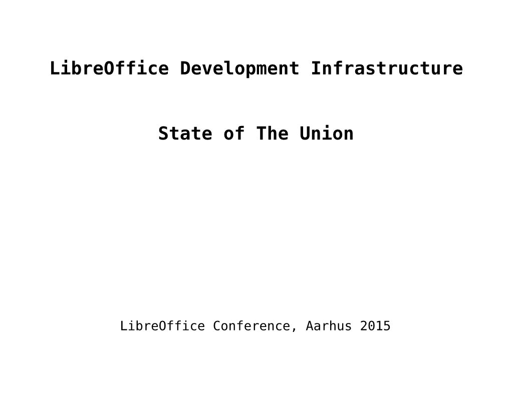 Development Infrastructure