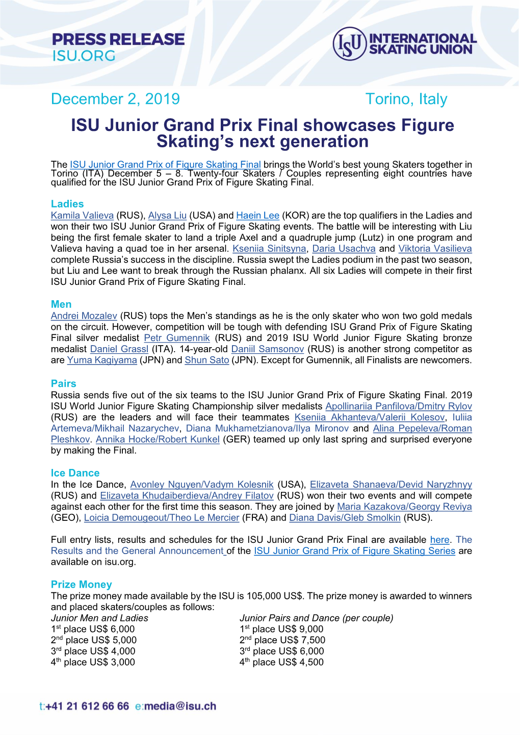 ISU Junior Grand Prix Final Showcases Figure Skating's Next