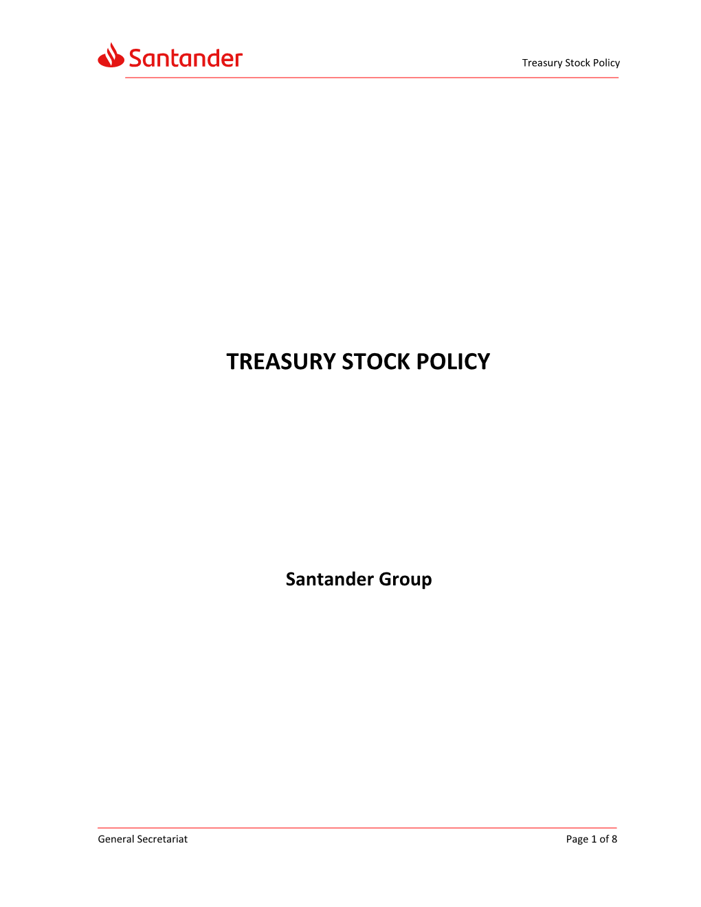 Treasury Stock Policy