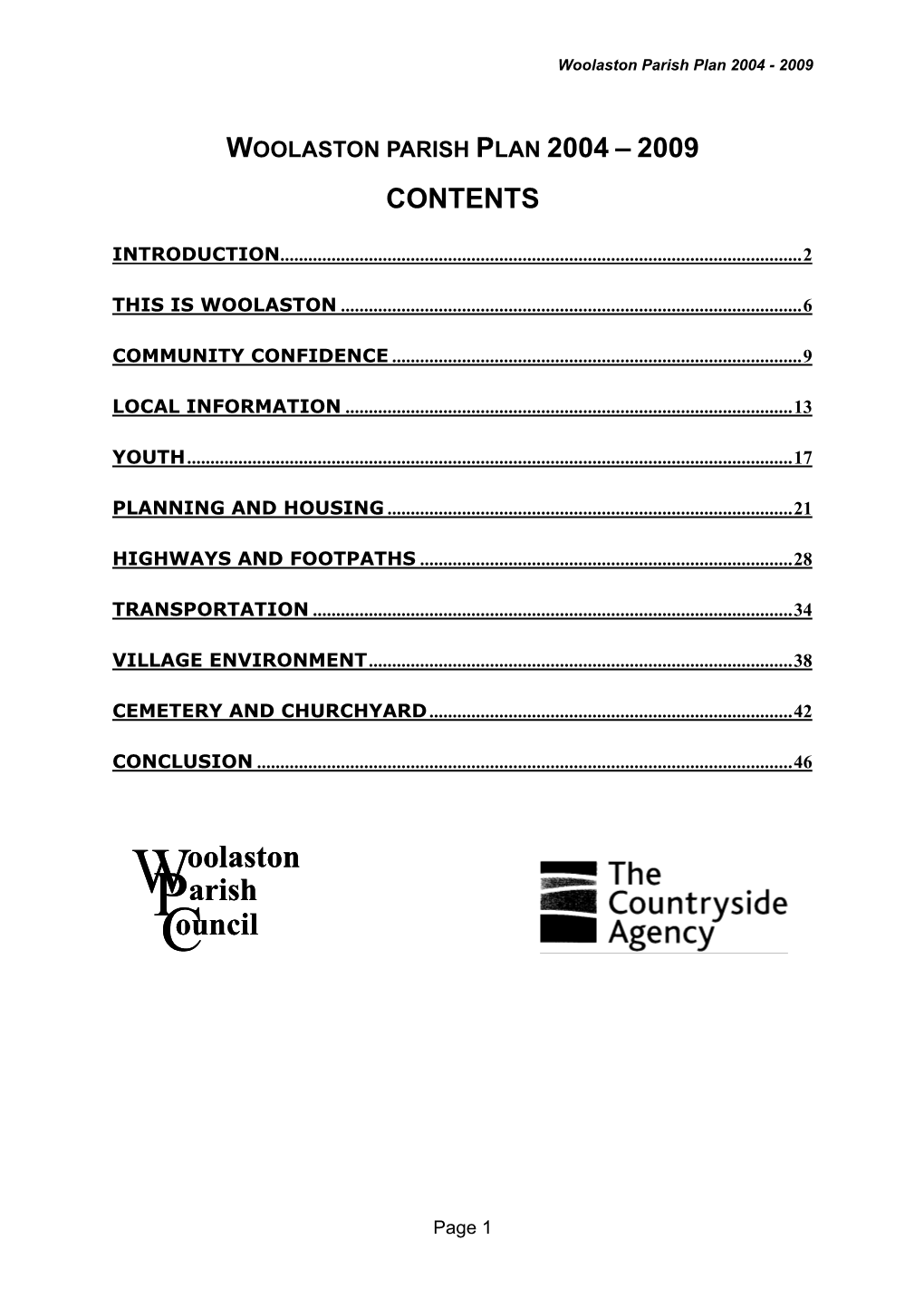 Woolaston Parish Plan 2004 - 2009