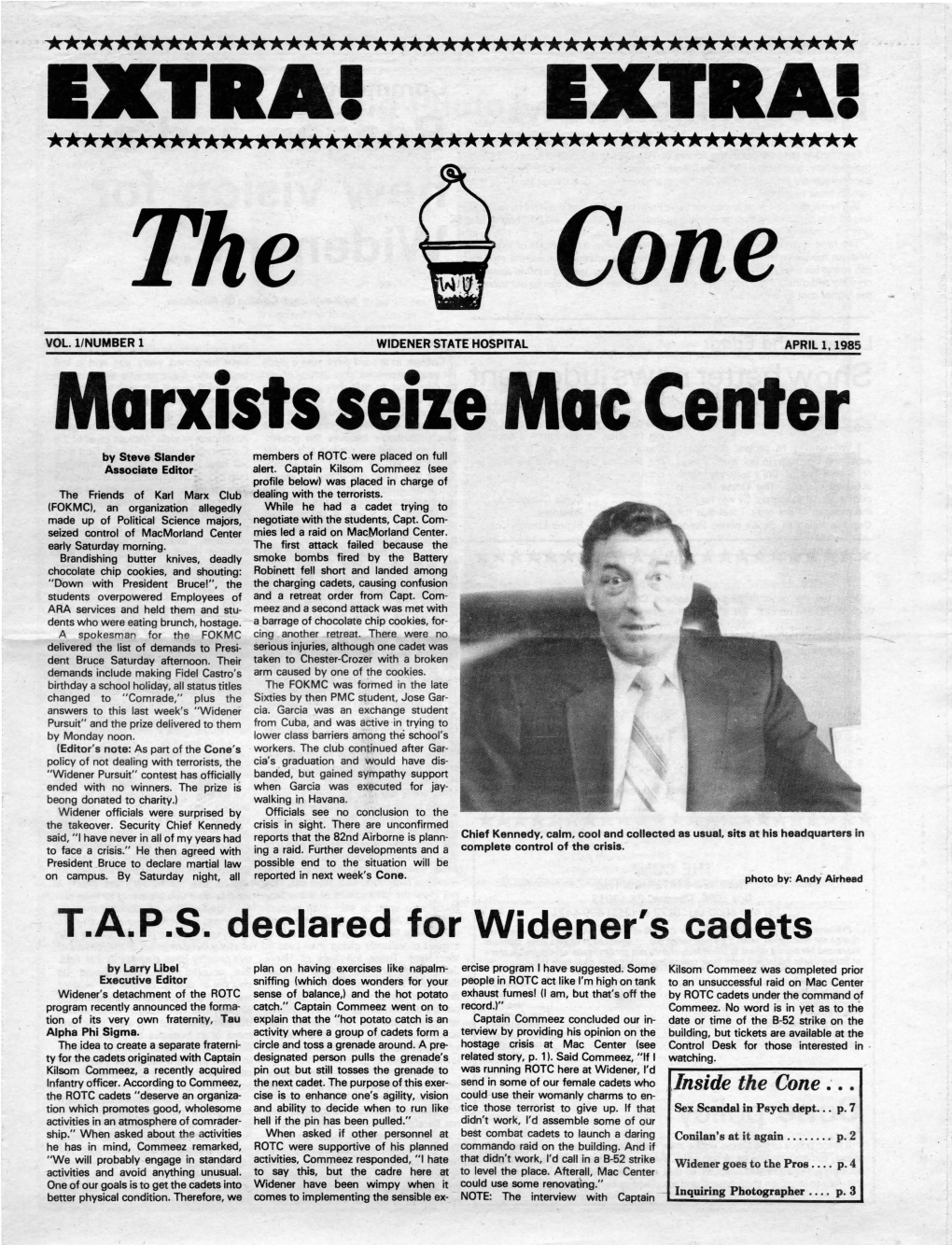 Marxists Seize Mac Center by Steve Slander Members of ROTC ·Were Placed on Full Associate Editor Alert